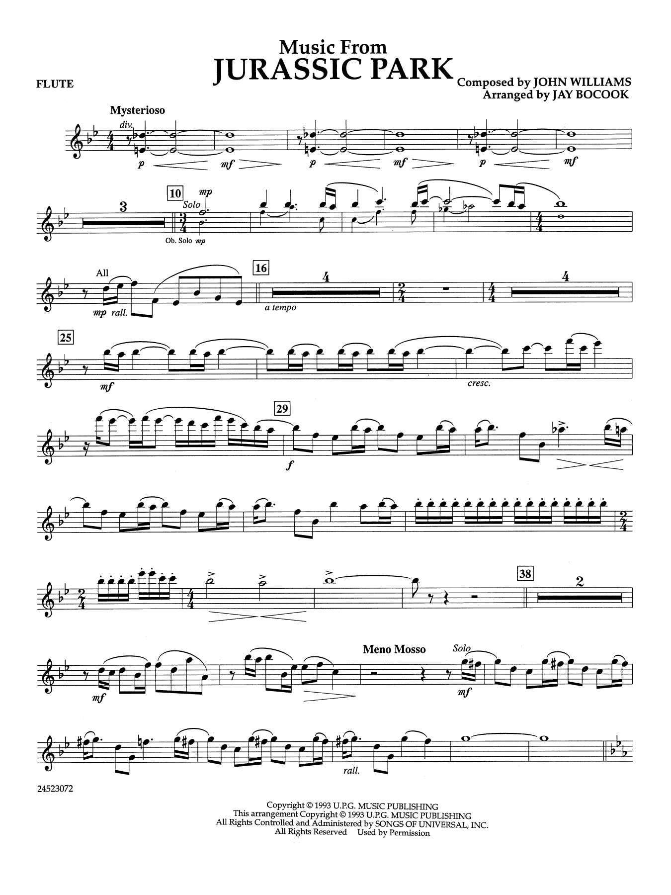 Music from Jurassic Park (arr. Jay Bocook) - Flute
