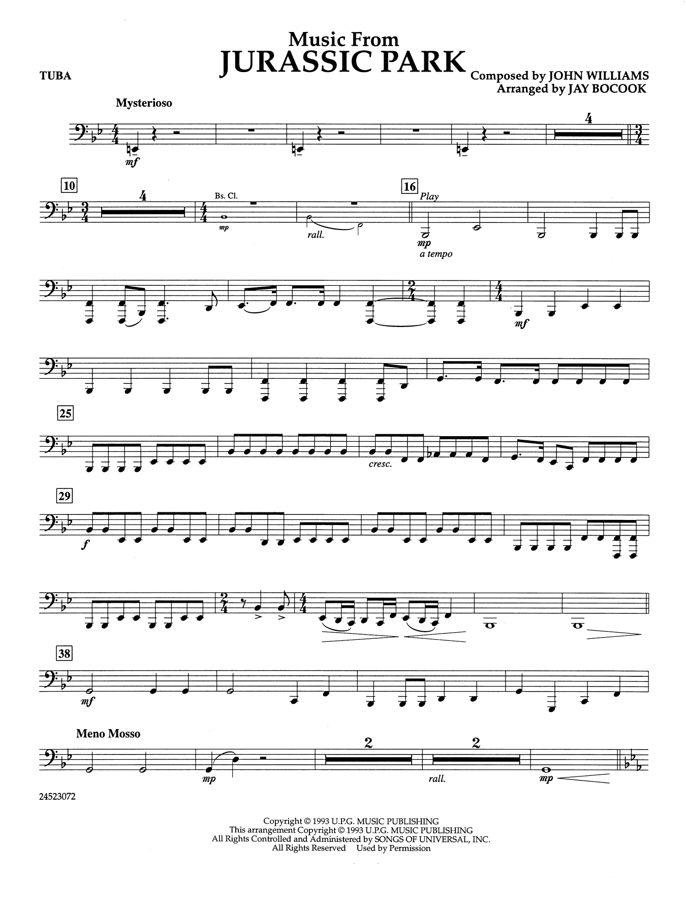 Music from Jurassic Park (arr. Jay Bocook) - Tuba