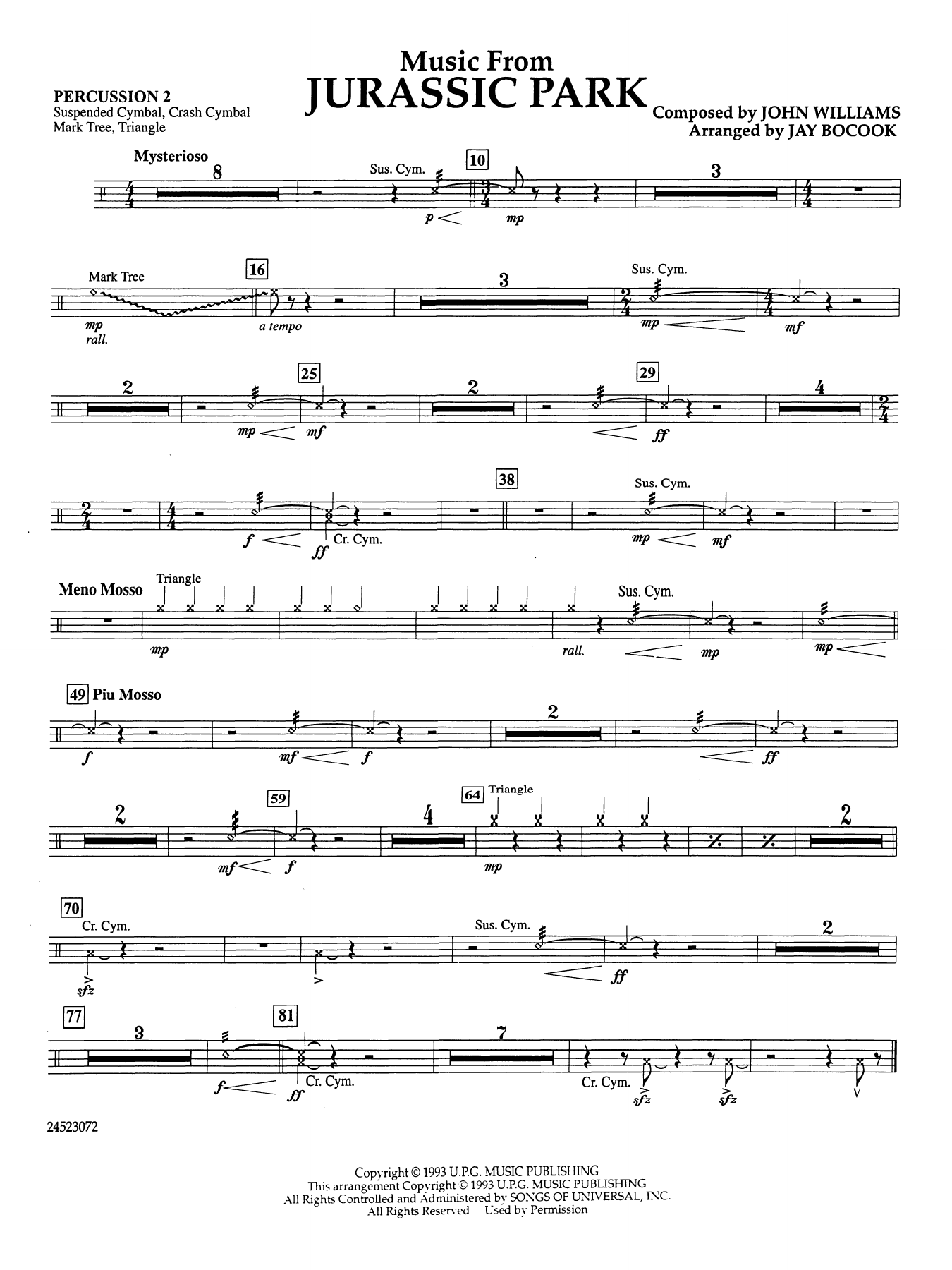 Music from Jurassic Park (arr. Jay Bocook) - Percussion 2