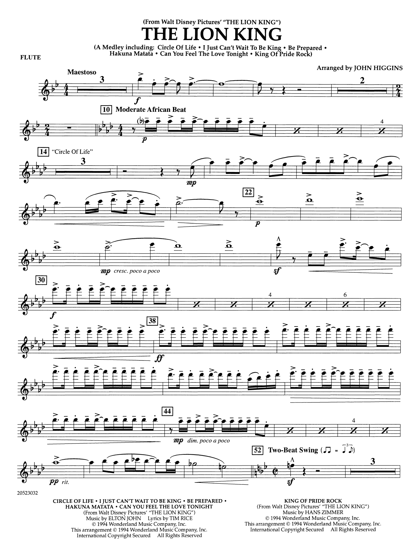 The Lion King (arr. John Higgins) - Flute