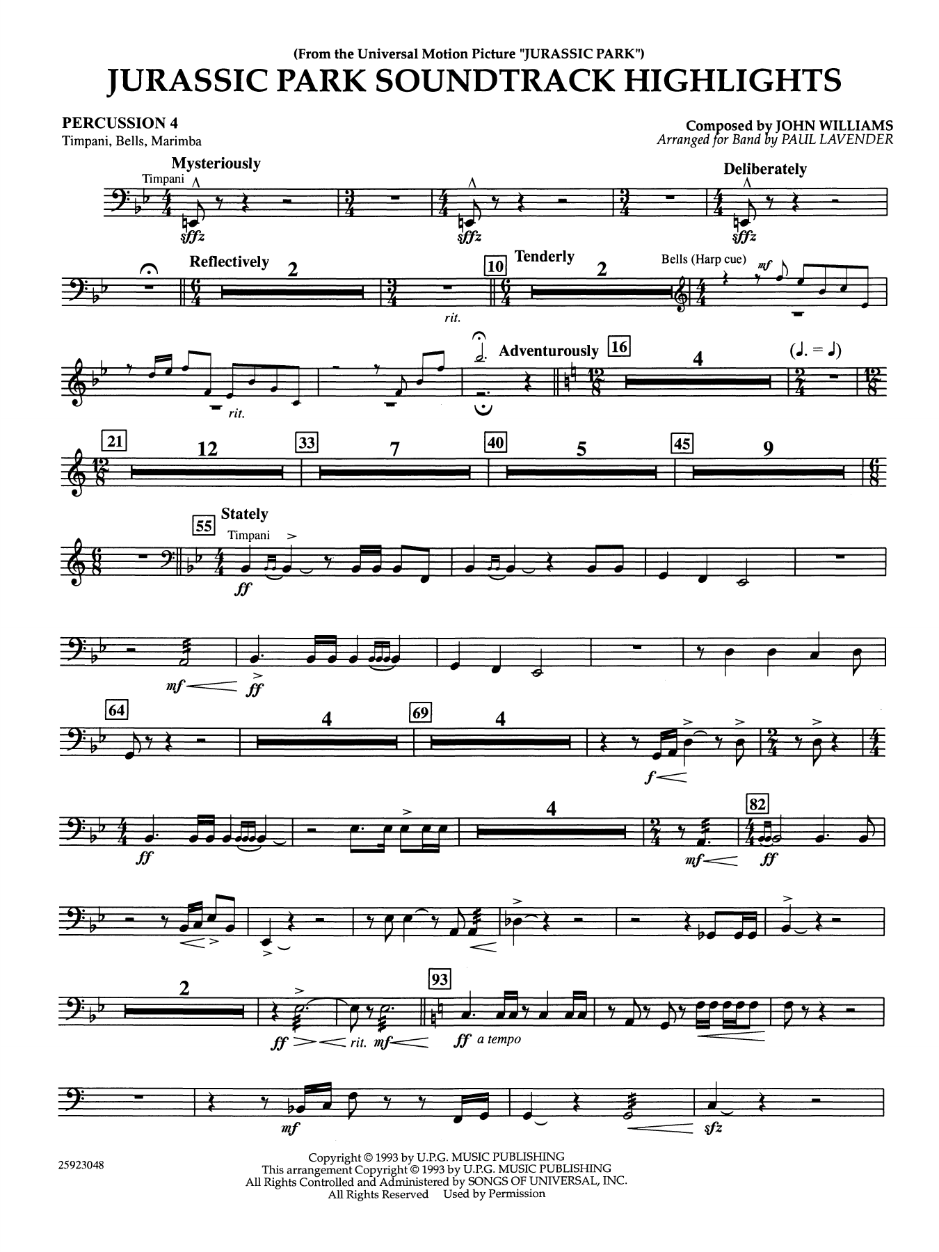 Jurassic Park Soundtrack Highlights (arr. Paul Lavender) - Percussion 4