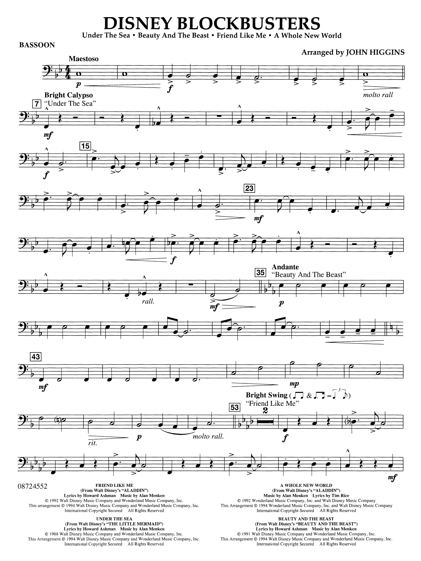 Disney Blockbusters - Bassoon