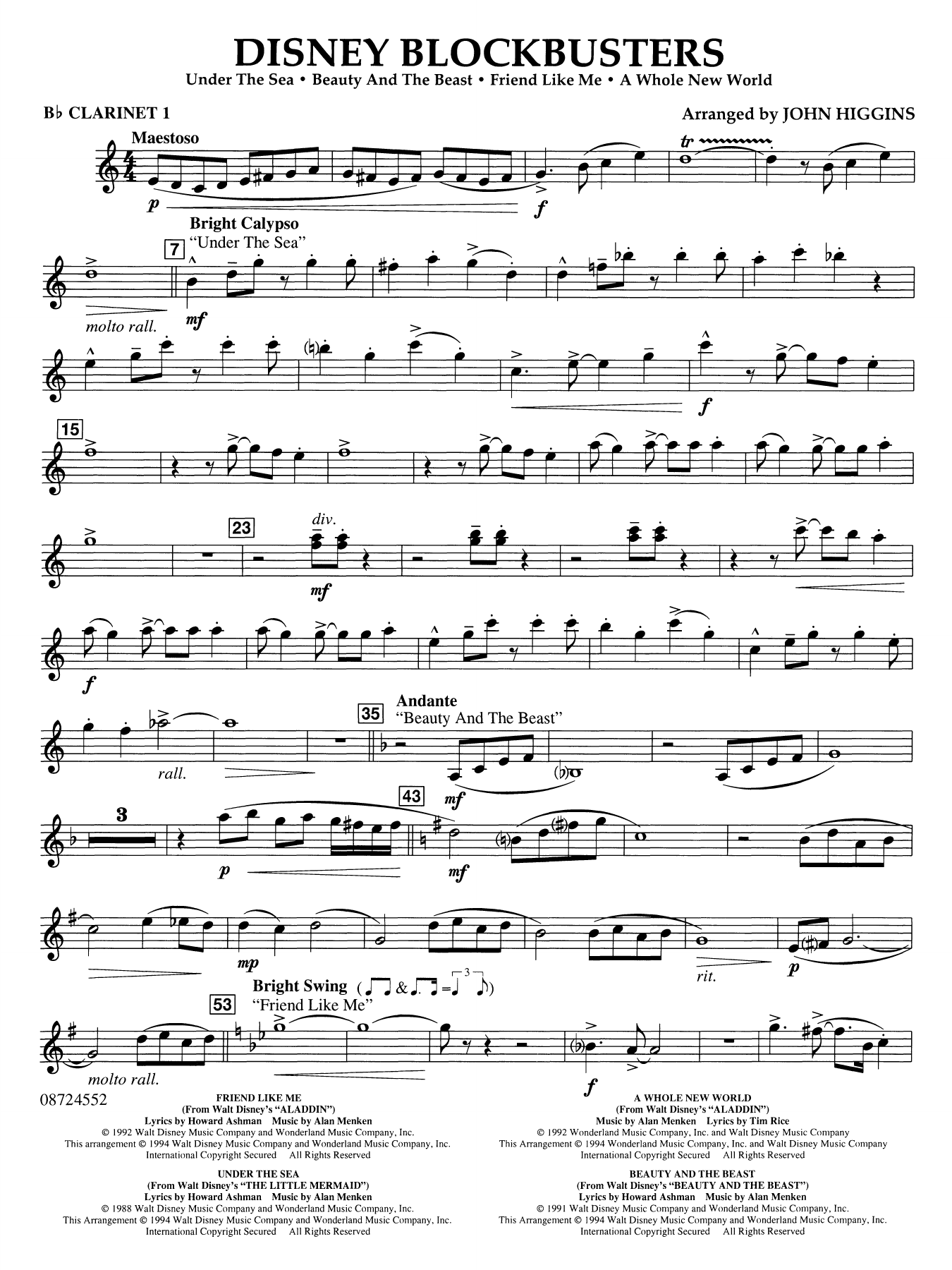 Disney Blockbusters - Bb Clarinet 1