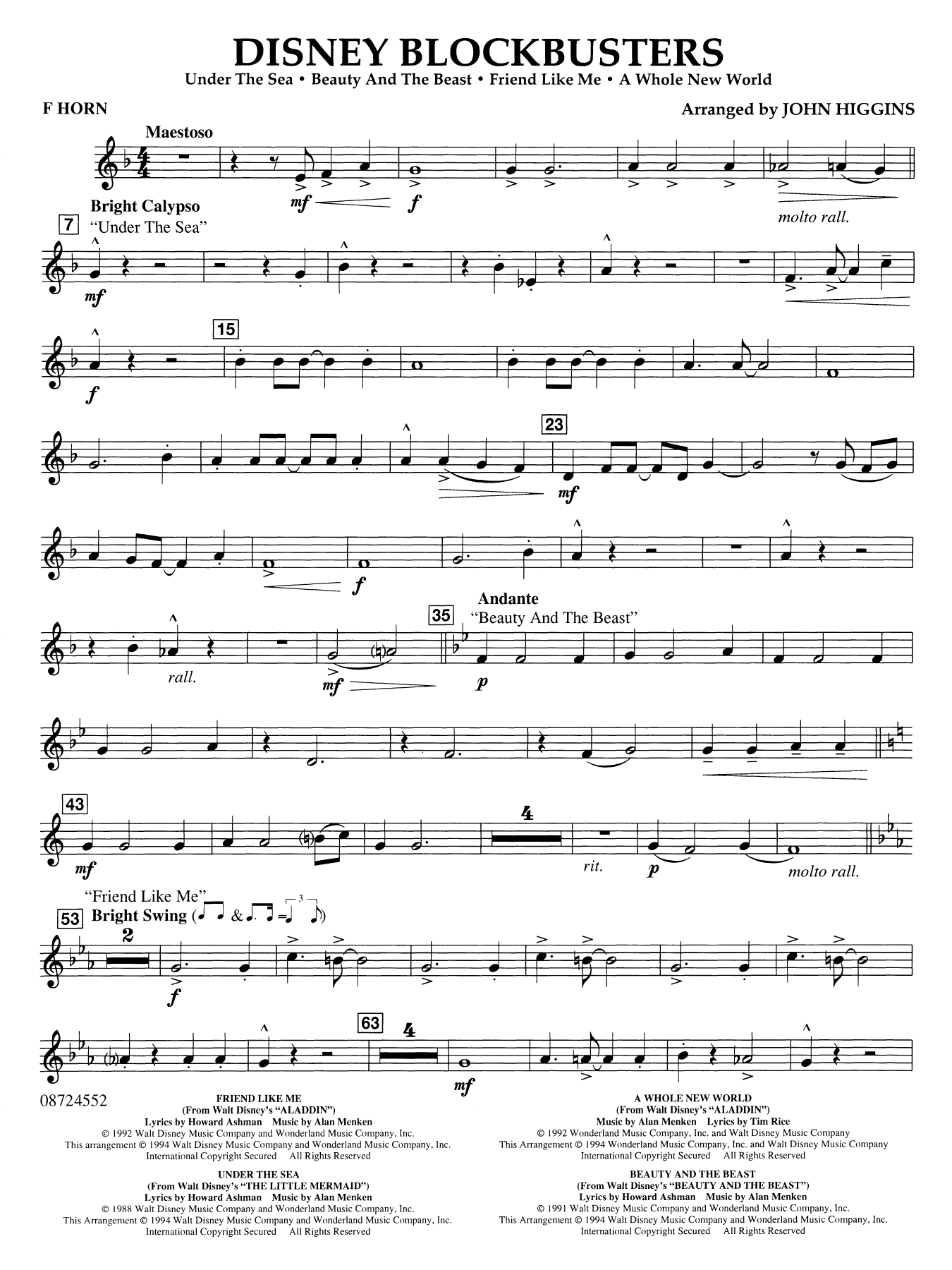 Disney Blockbusters - F Horn