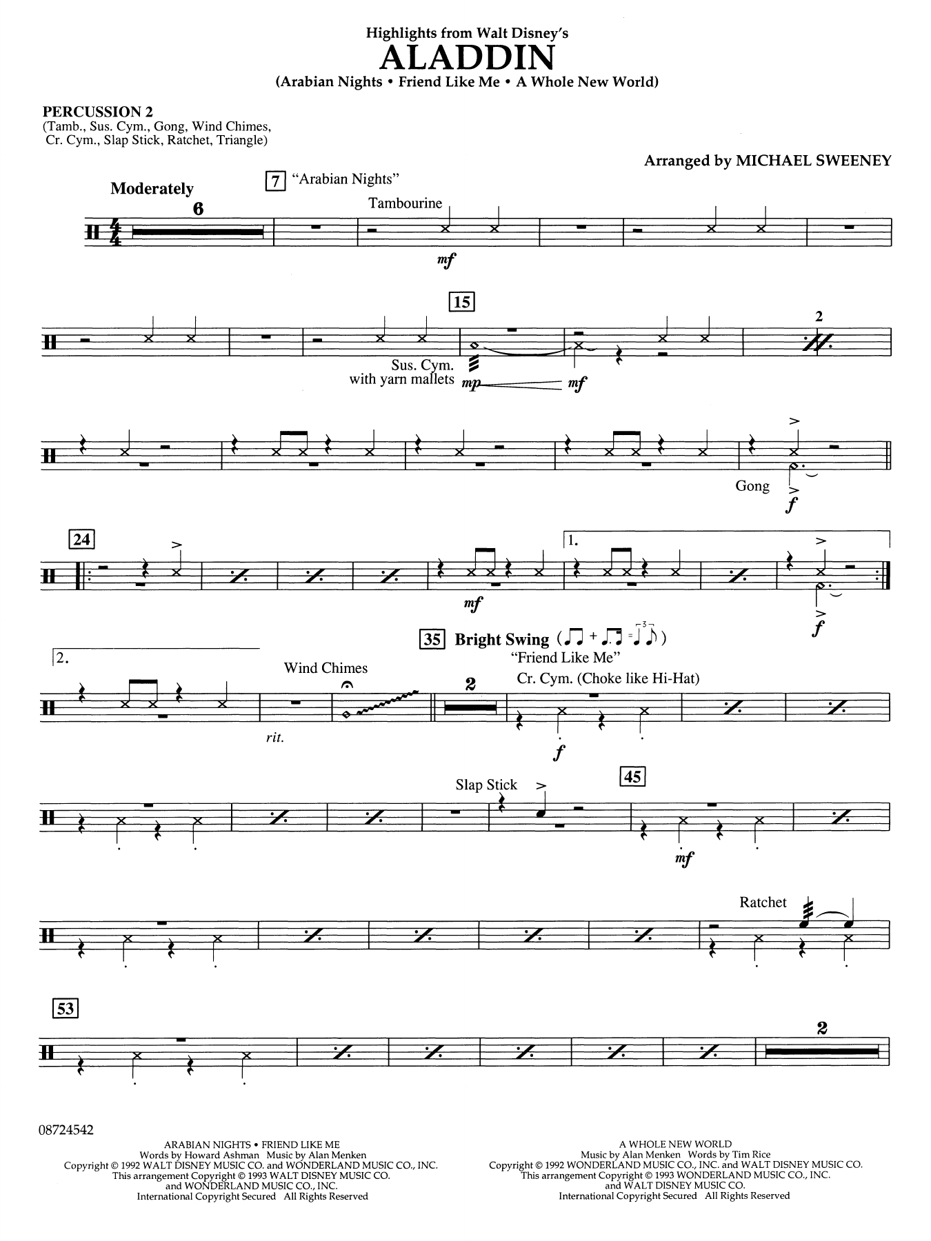 Highlights From Aladdin (arr. Michael Sweeney) - Percussion 2