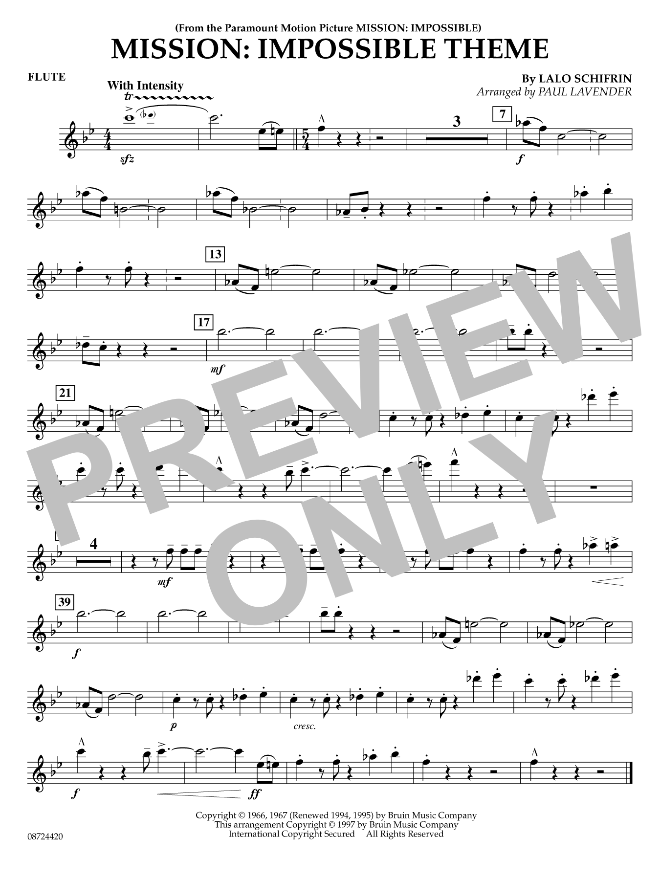 Mission: Impossible Theme (arr. Paul Lavender) - Flute