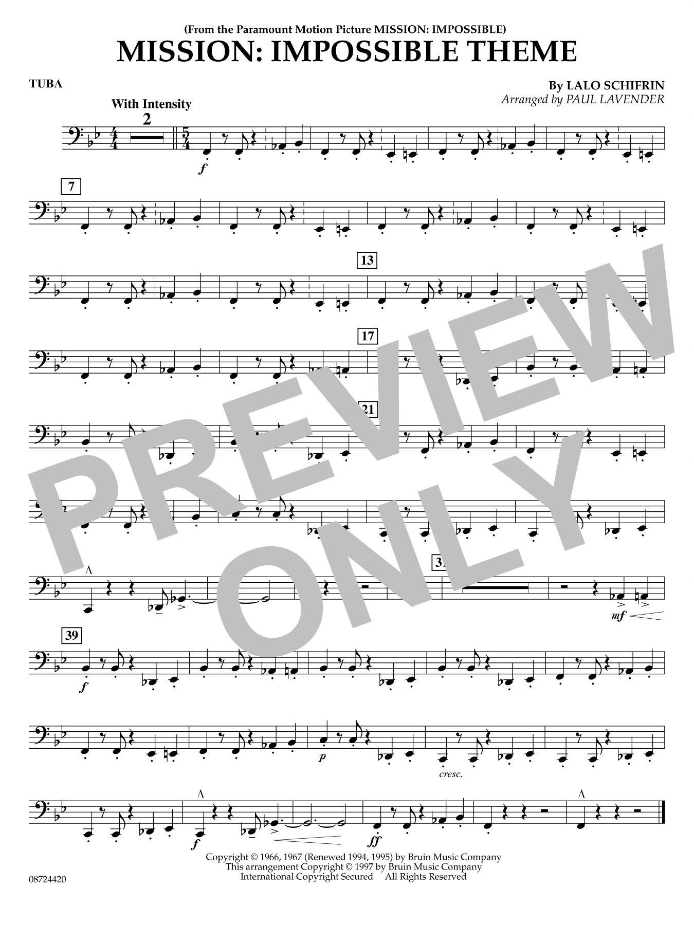 Mission: Impossible Theme (arr. Paul Lavender) - Tuba