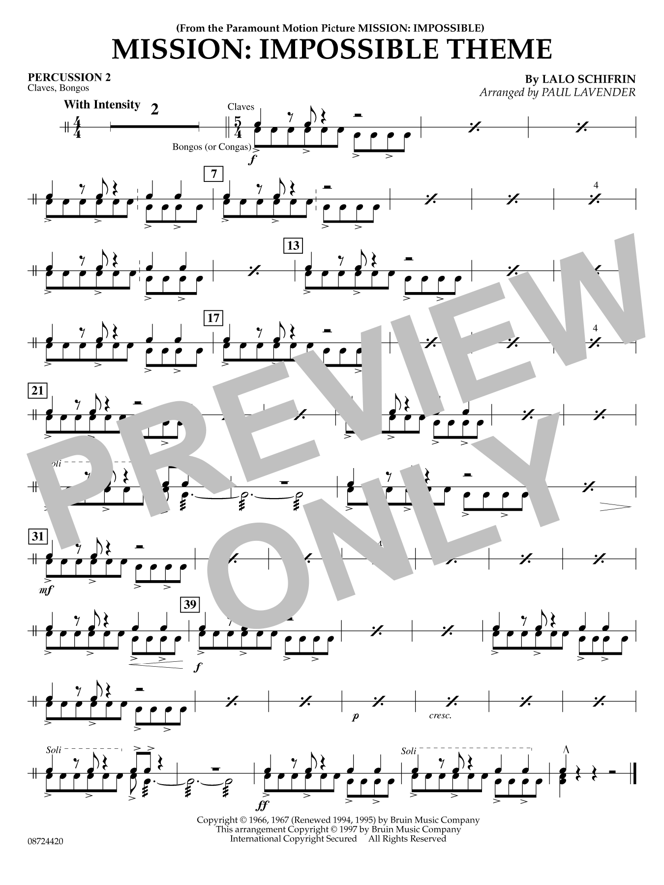 Mission: Impossible Theme (arr. Paul Lavender) - Percussion 2