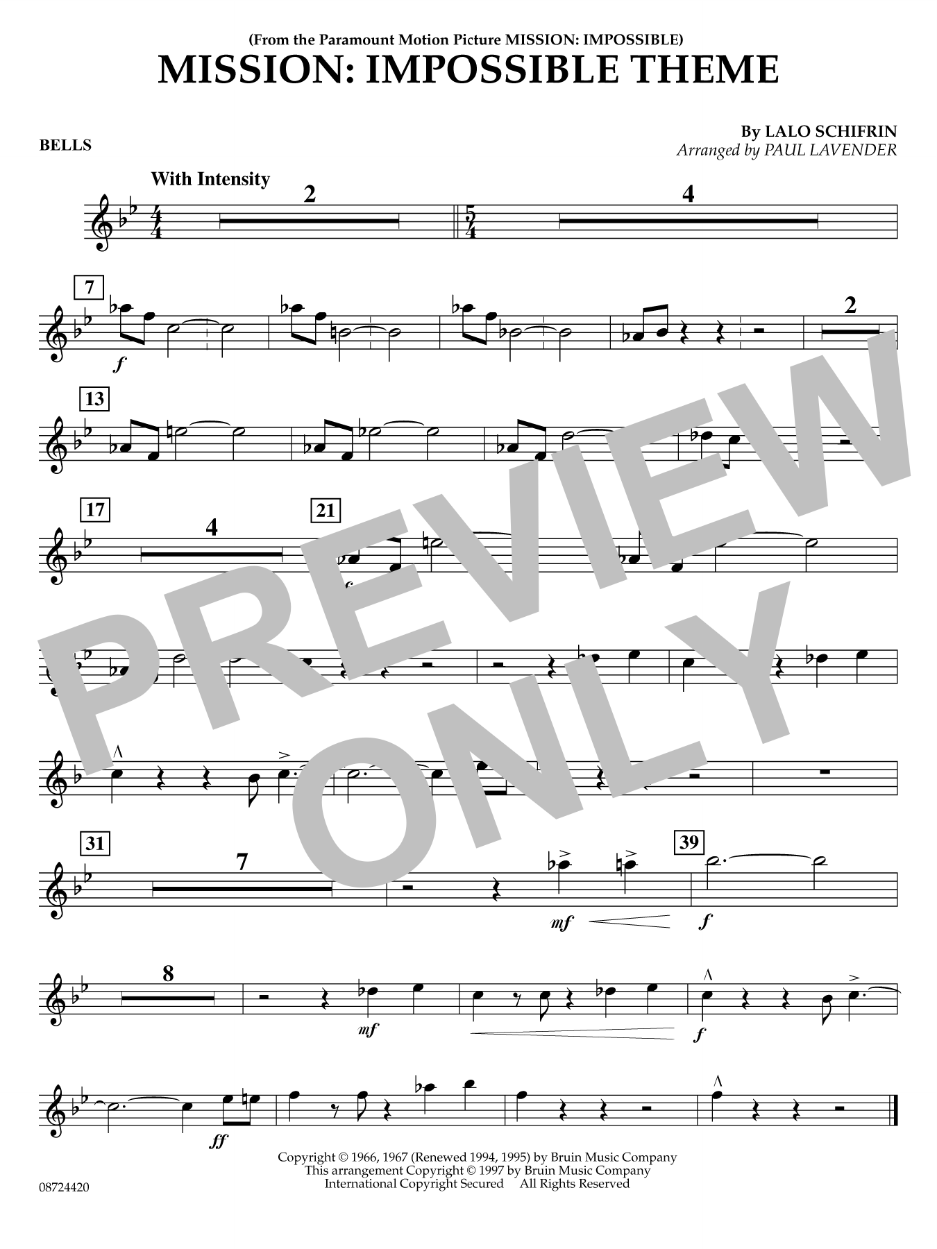 Mission: Impossible Theme (arr. Paul Lavender) - Bells