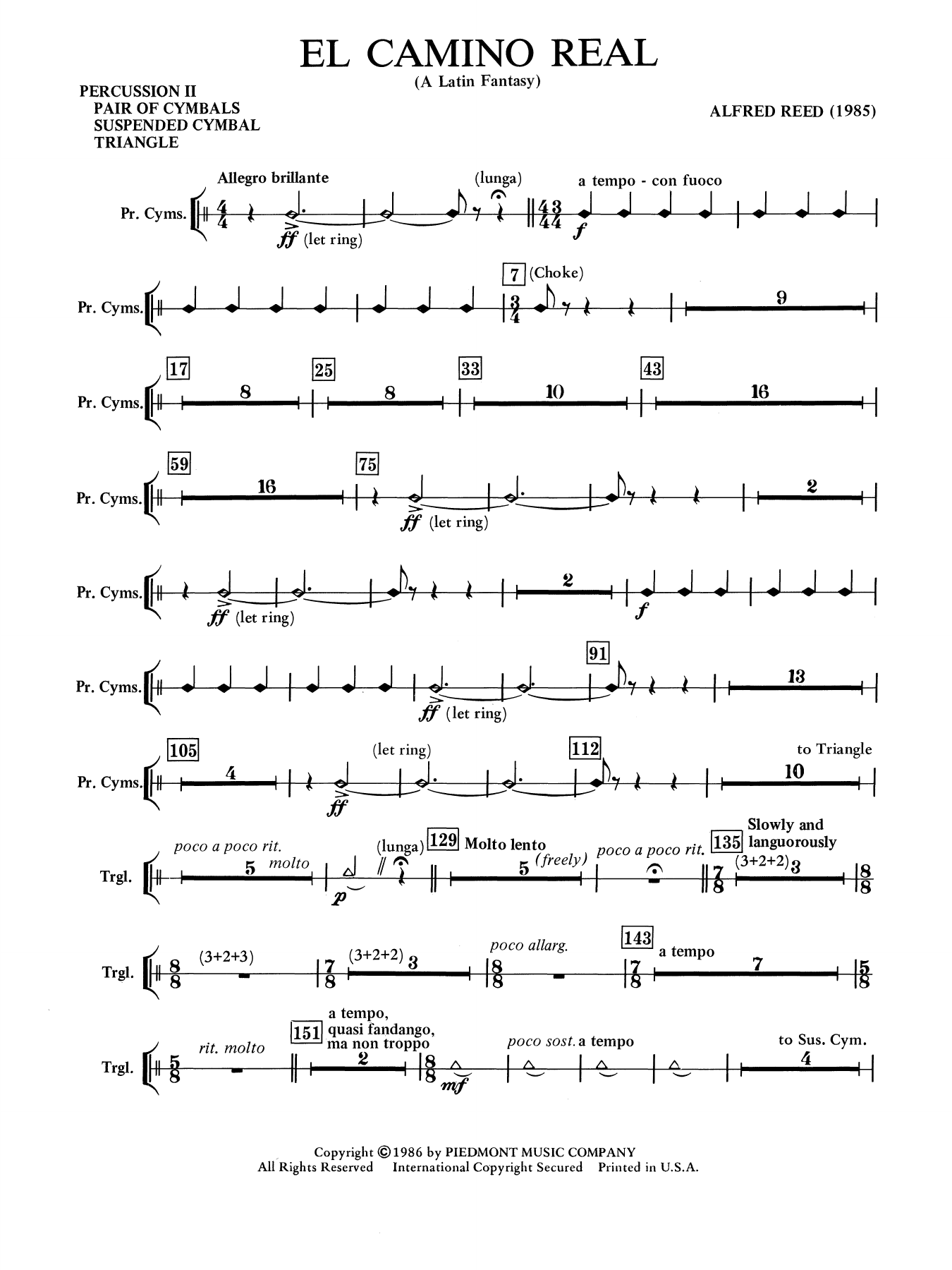 El Camino Real - A Latin Fantasy - Percussion 2