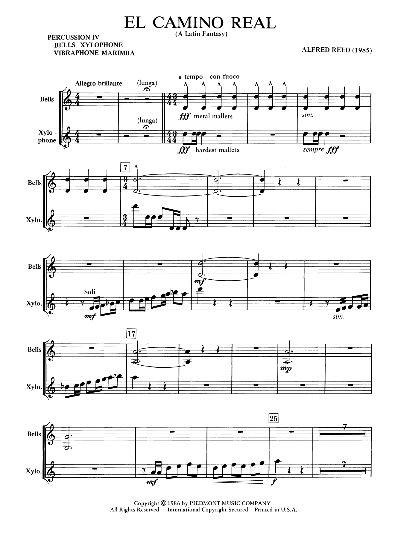 El Camino Real - A Latin Fantasy - Percussion 4