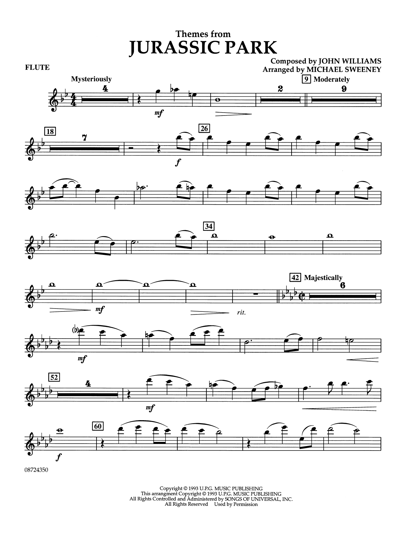 Themes from Jurassic Park (Medley) (arr. Michael Sweeney) - Flute