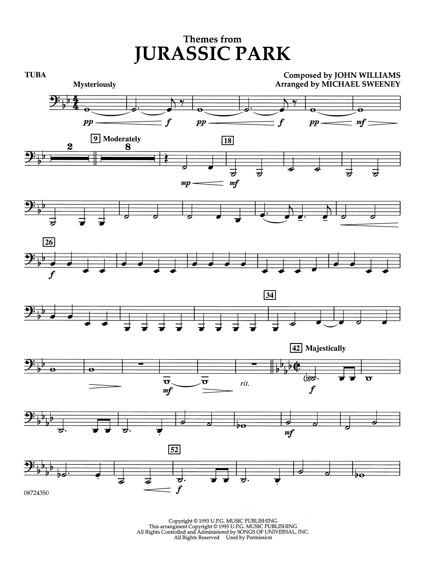Themes from Jurassic Park (Medley) (arr. Michael Sweeney) - Tuba