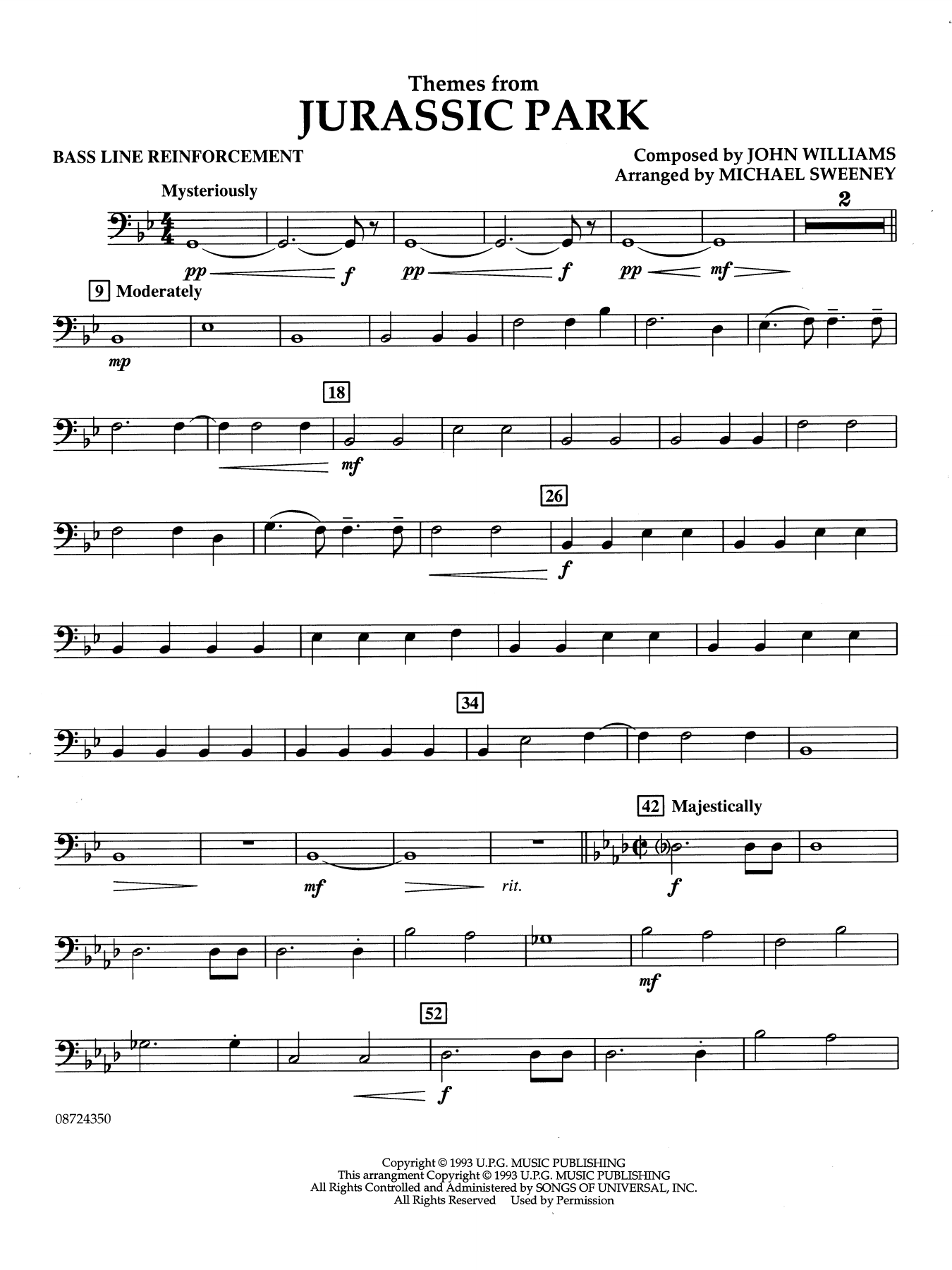 Themes from Jurassic Park (Medley) (arr. Michael Sweeney) - Bass Line Reinforcement