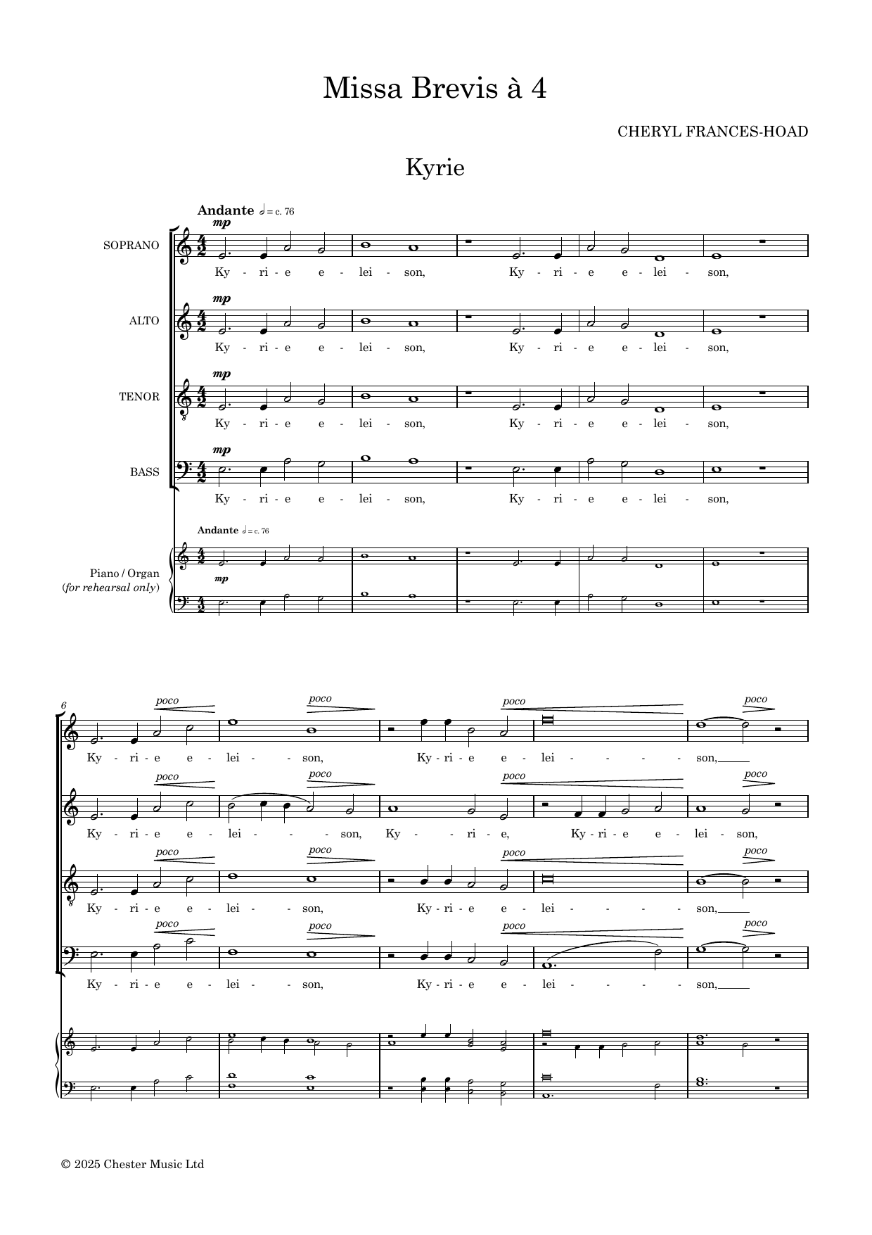 Missa Brevis – Cheryl Frances-Hoad – Notenvorschau