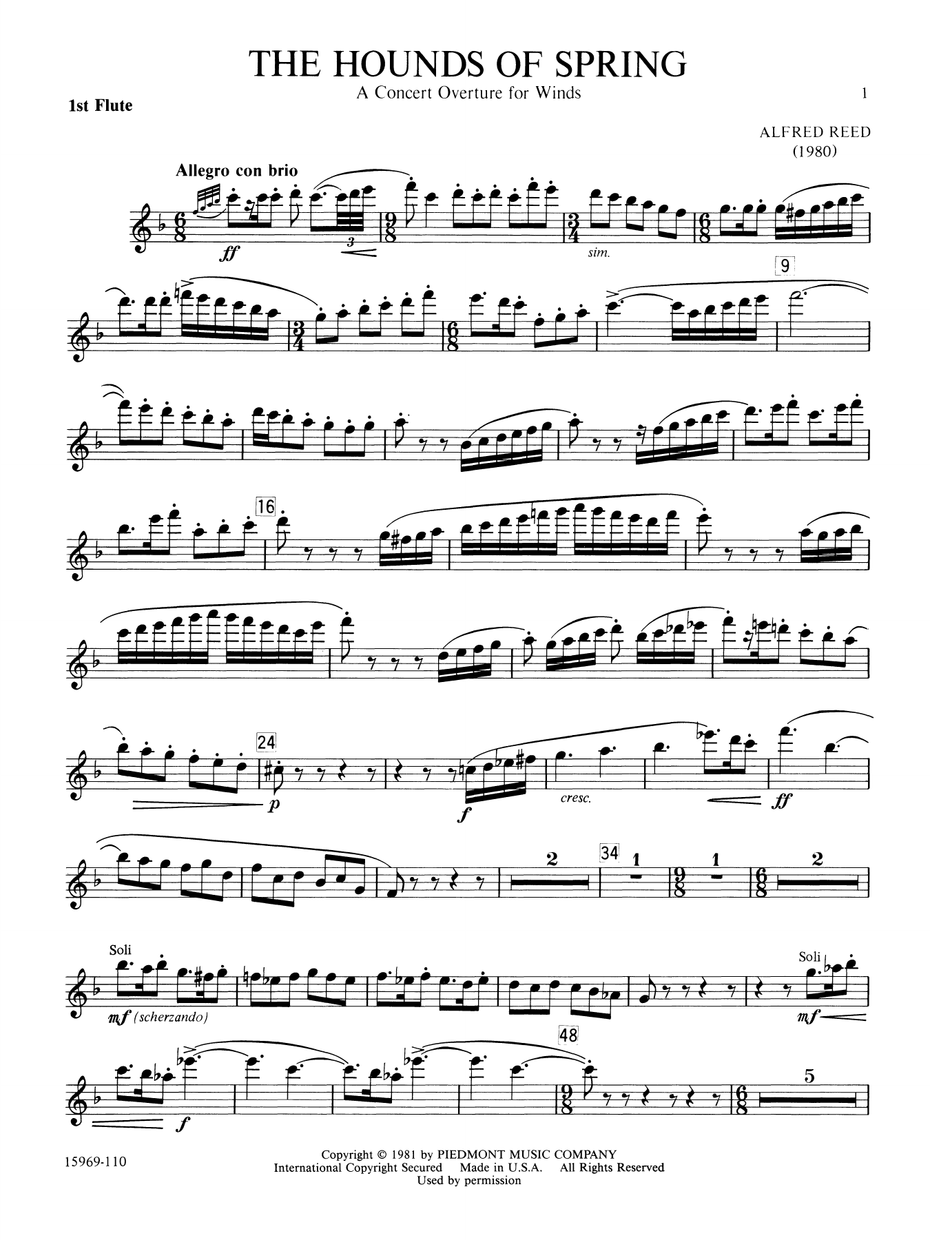 The Hounds of Spring - Piccolo/Flute 3