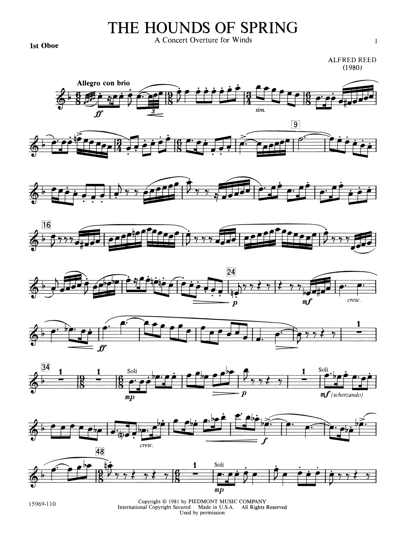 The Hounds of Spring - Oboe 1