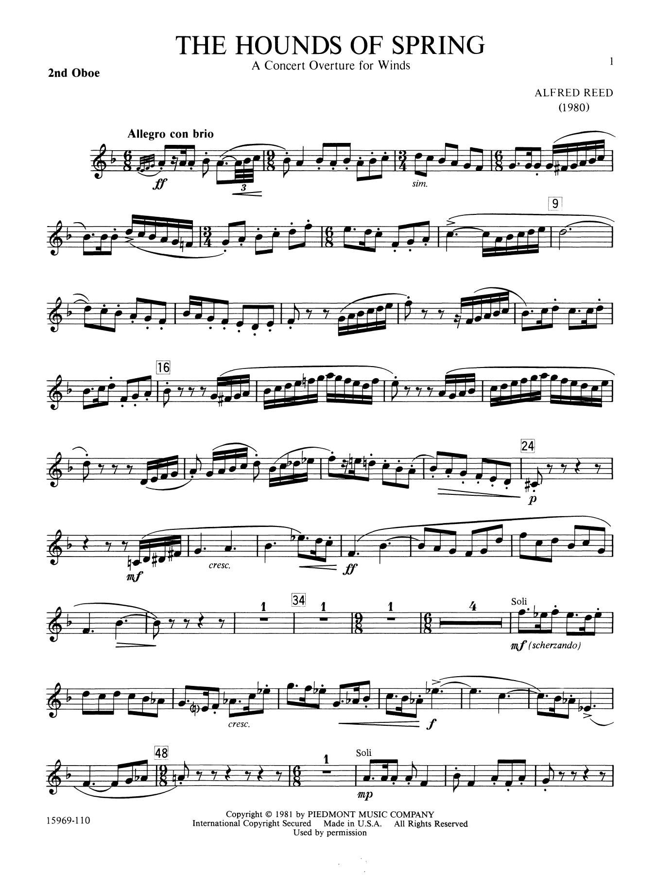 The Hounds of Spring - Oboe 2
