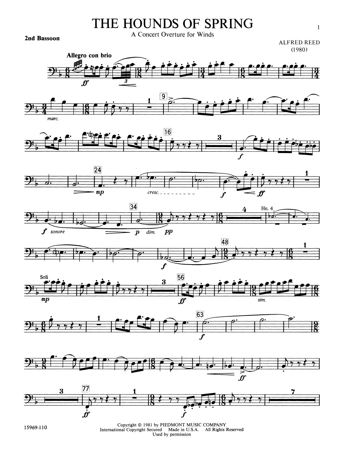 The Hounds of Spring - Bb Clarinet 1