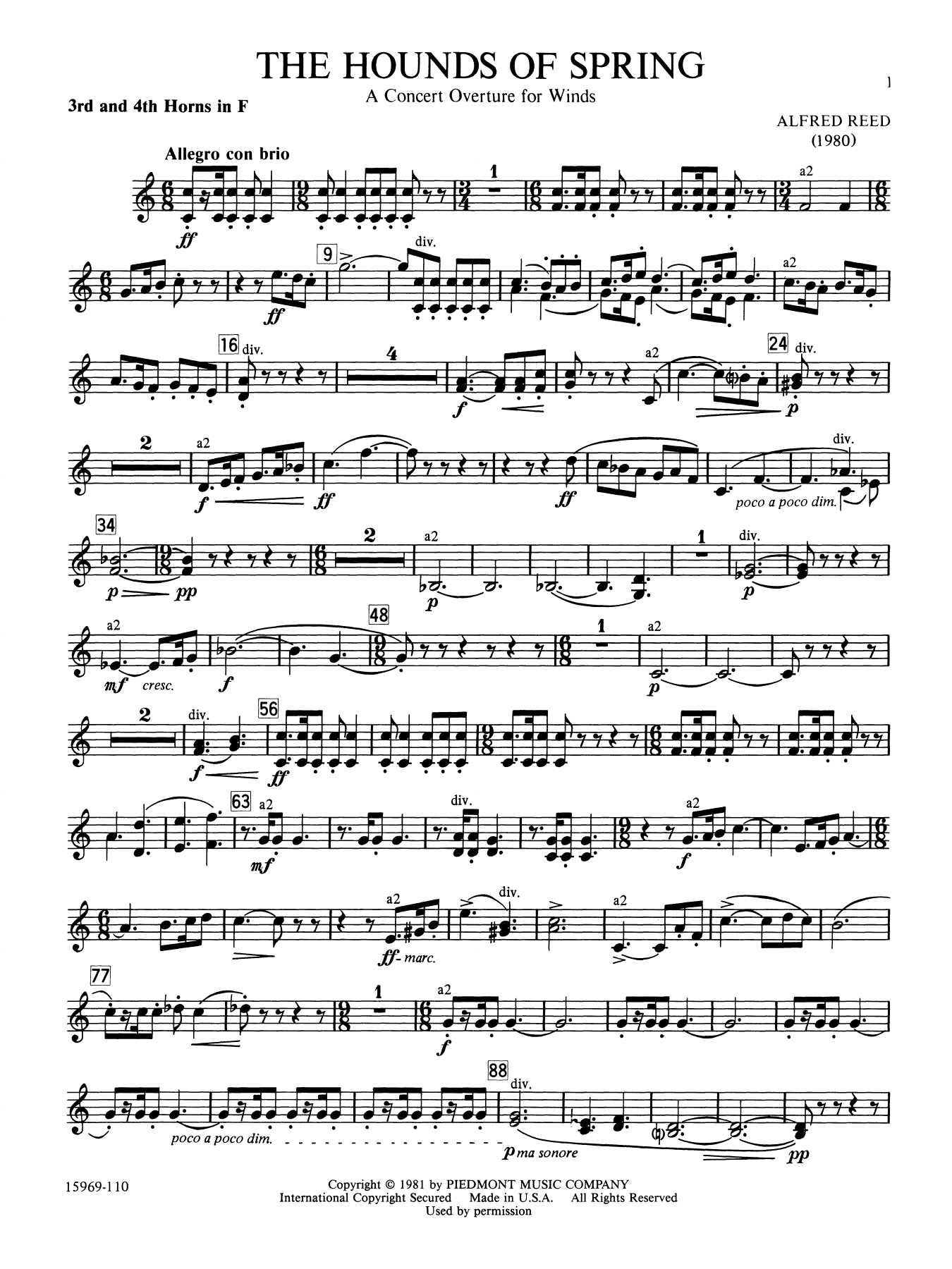 The Hounds of Spring - 3rd 4th F Horn