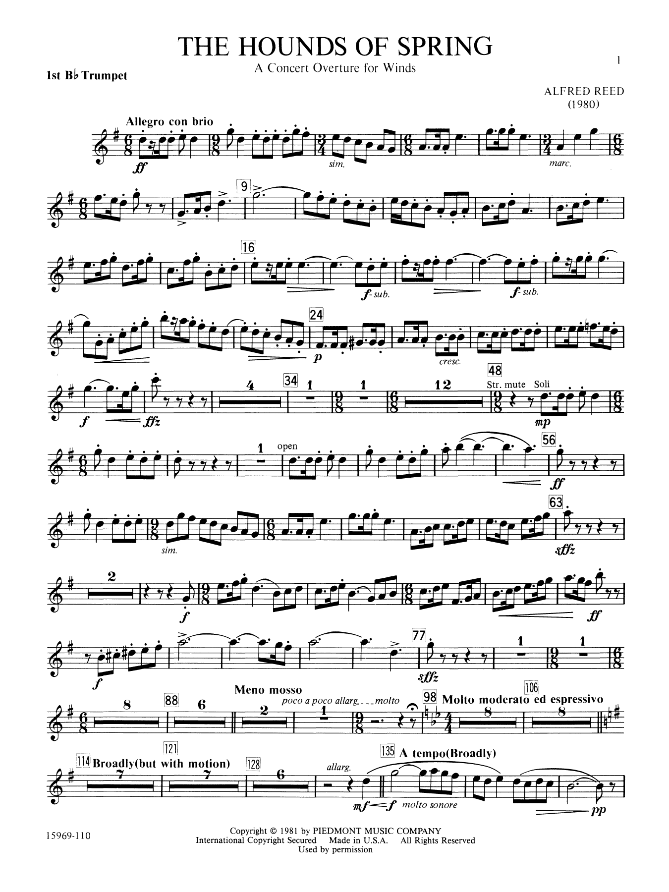 The Hounds of Spring - 1st Bb Trumpet