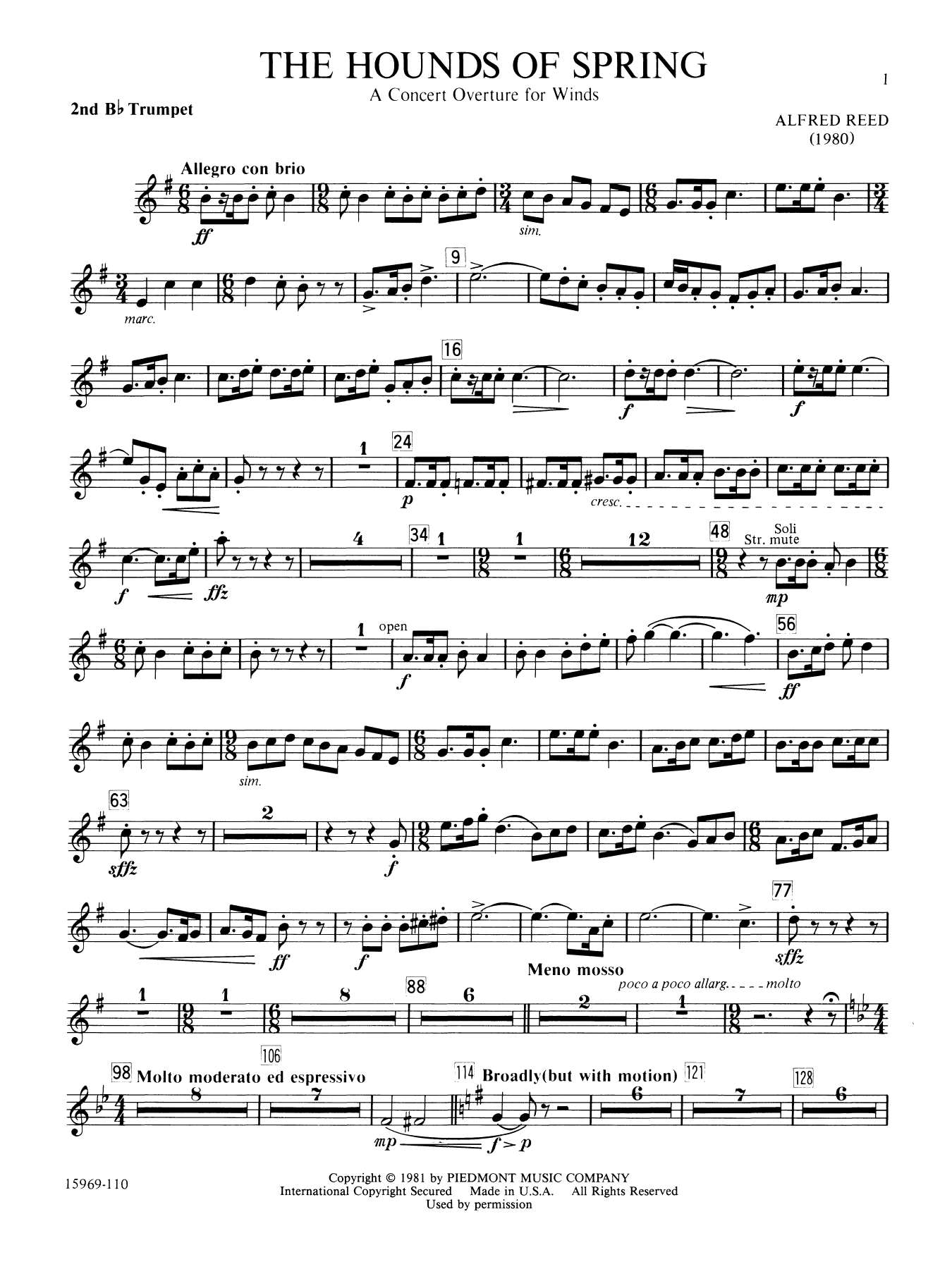 The Hounds of Spring - 2nd Bb Trumpet