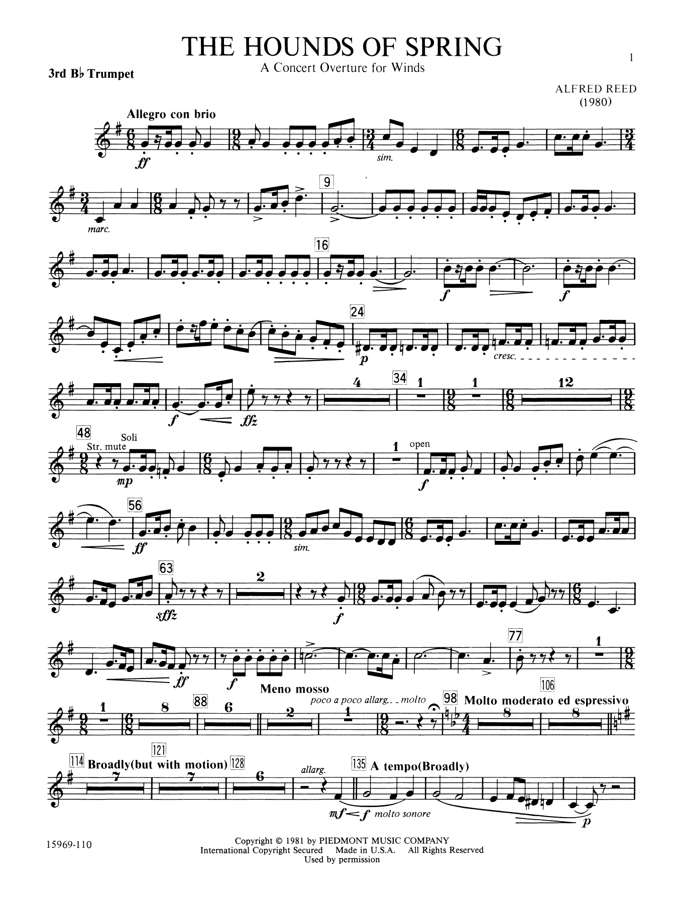 The Hounds of Spring - 3rd Bb Trumpet