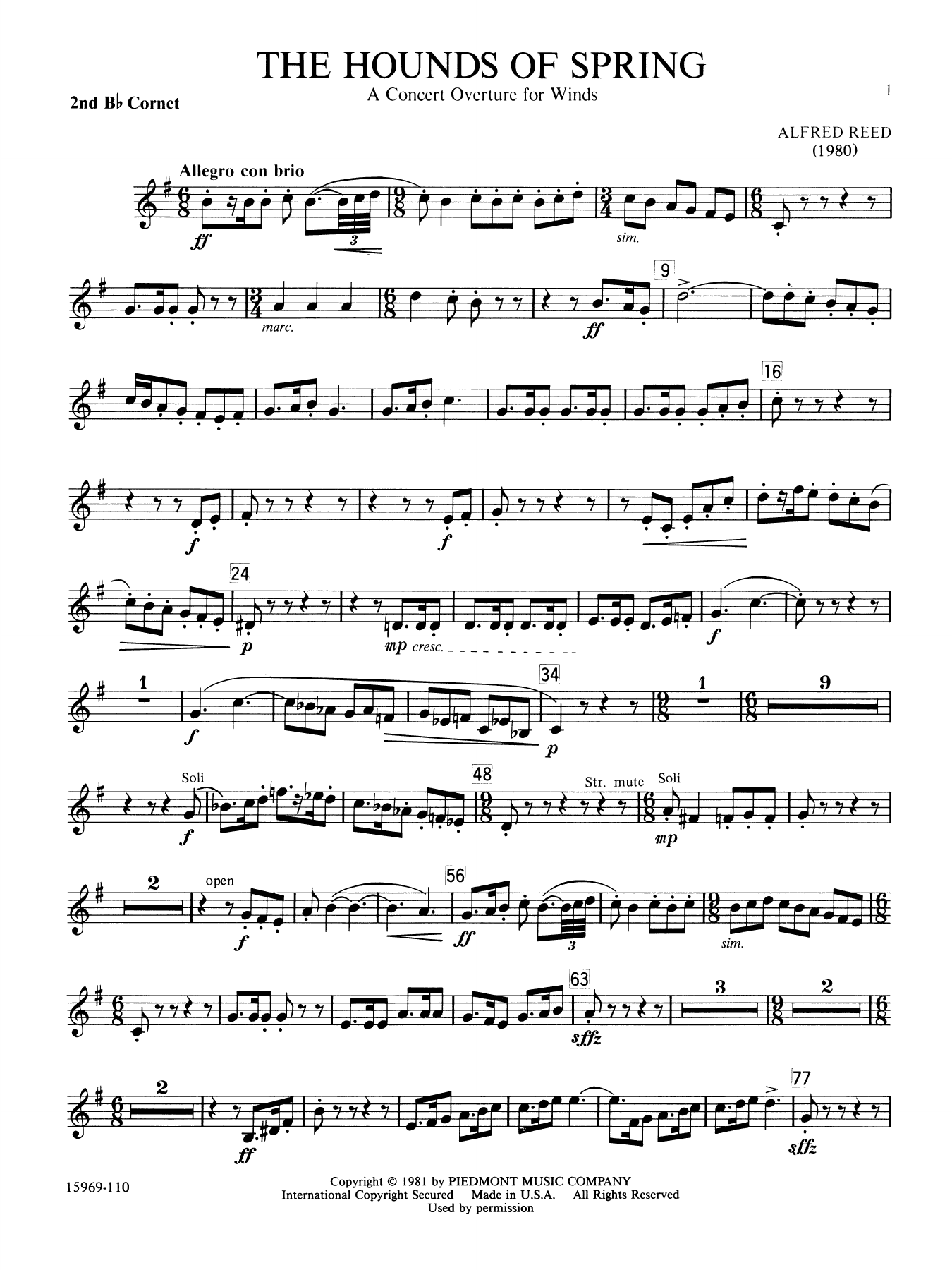 The Hounds of Spring - 2nd Bb Cornet 2