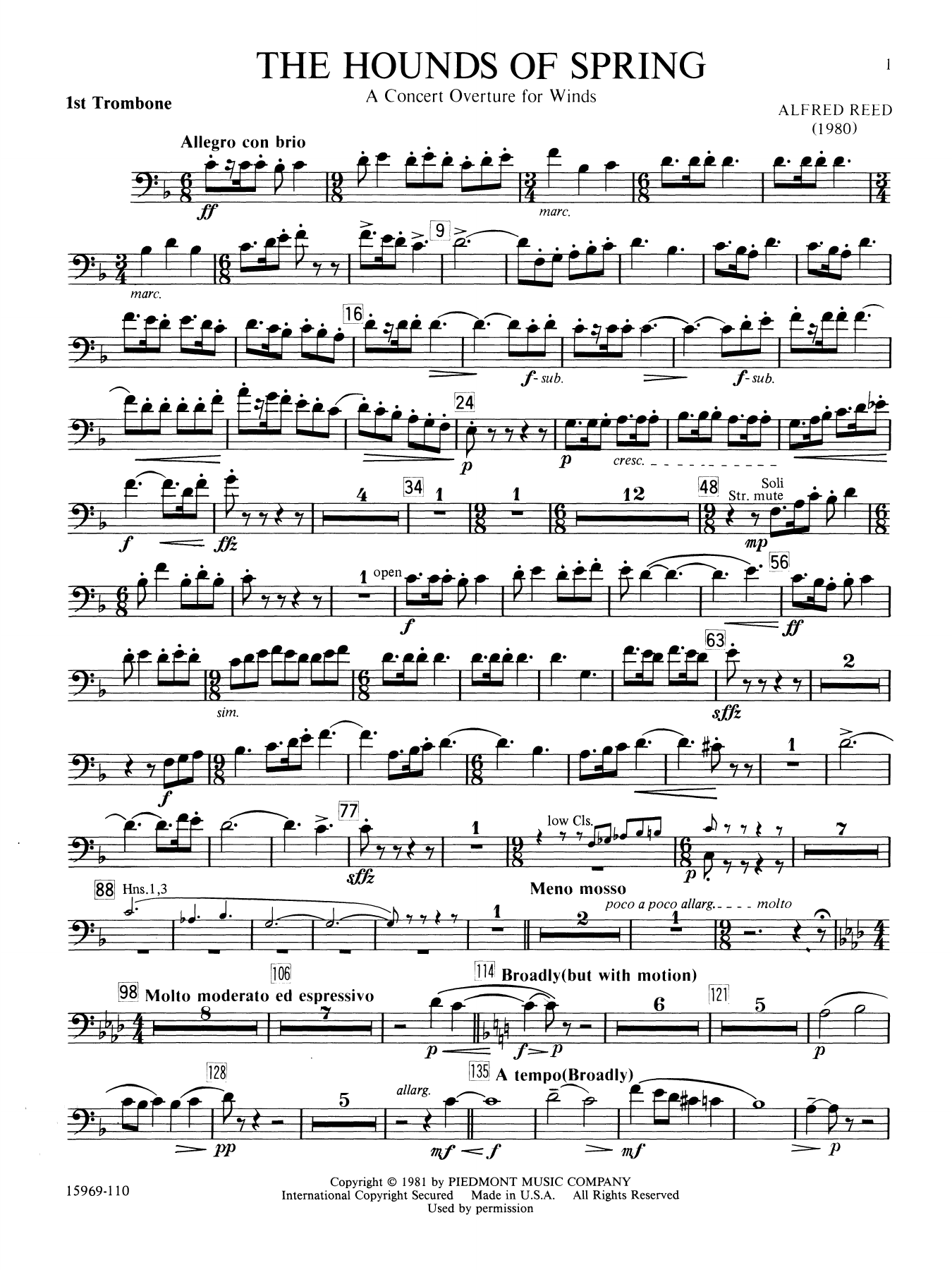 The Hounds of Spring - 1st Trombone