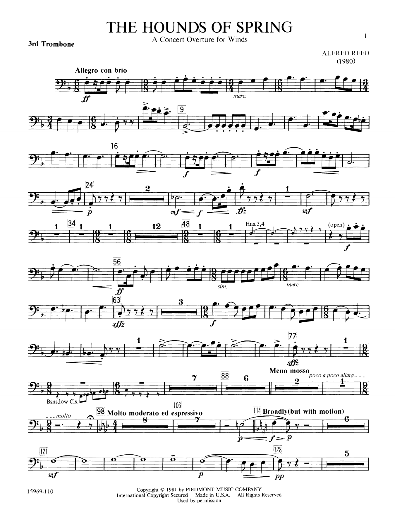 The Hounds of Spring - 3rd Trombone
