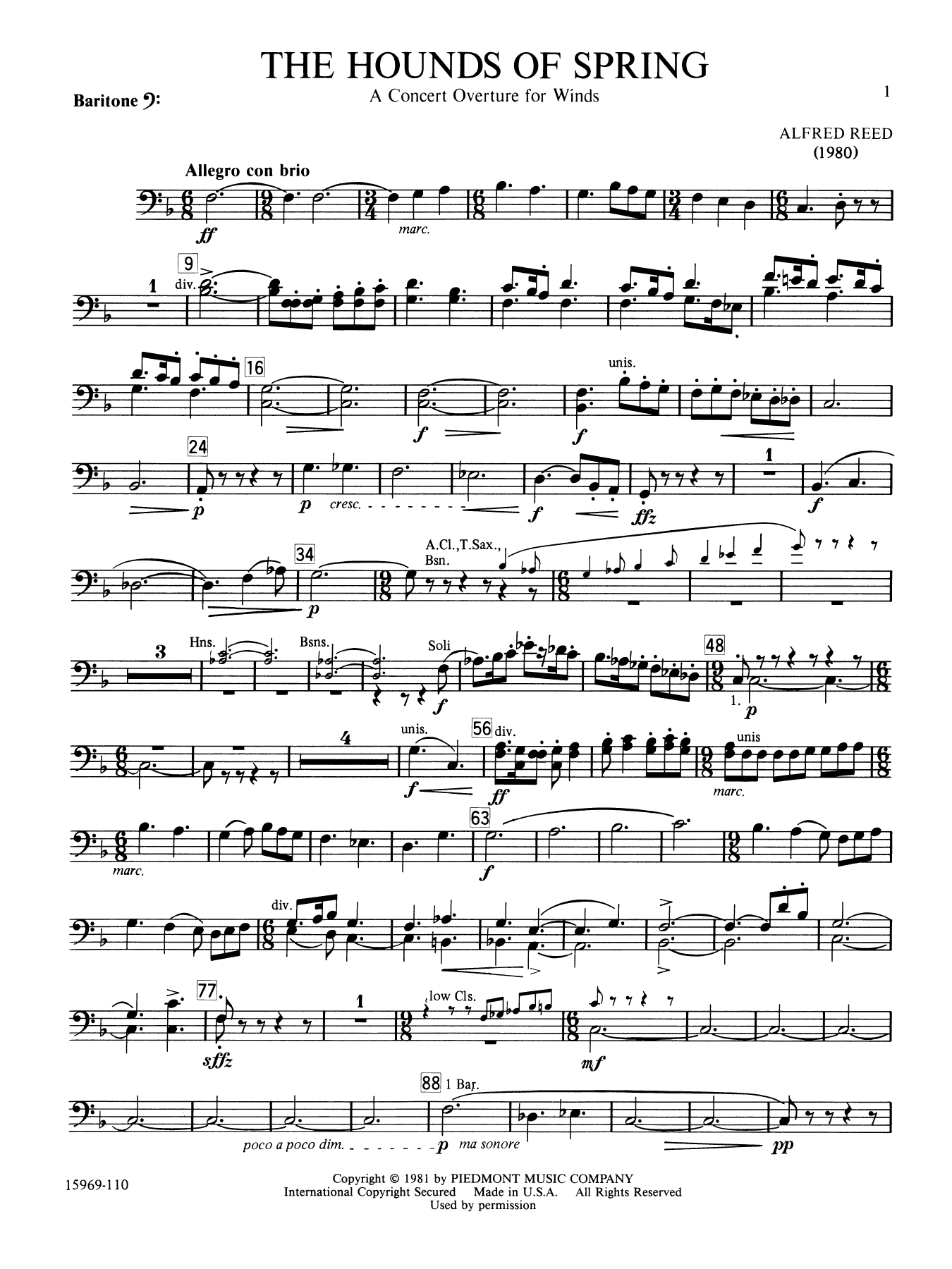 The Hounds of Spring - Baritone T.C.