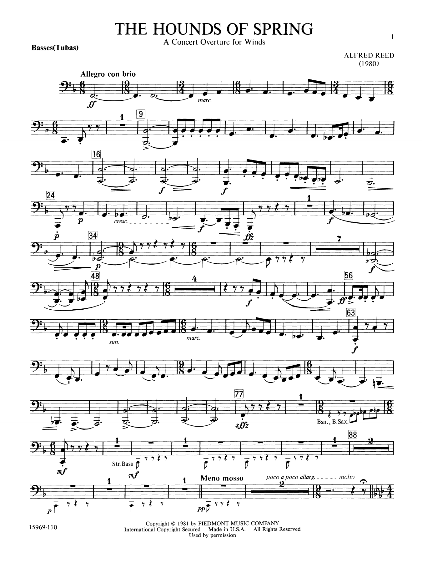 The Hounds of Spring - Basses (Tubas)