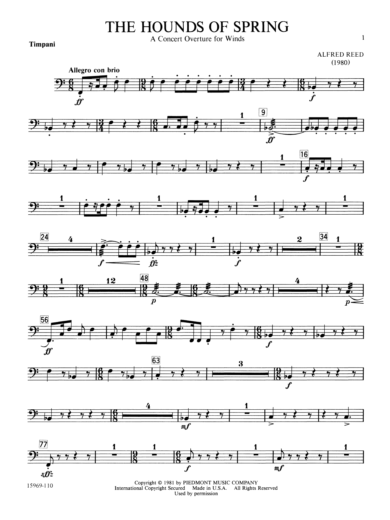 The Hounds of Spring - Percussion 1