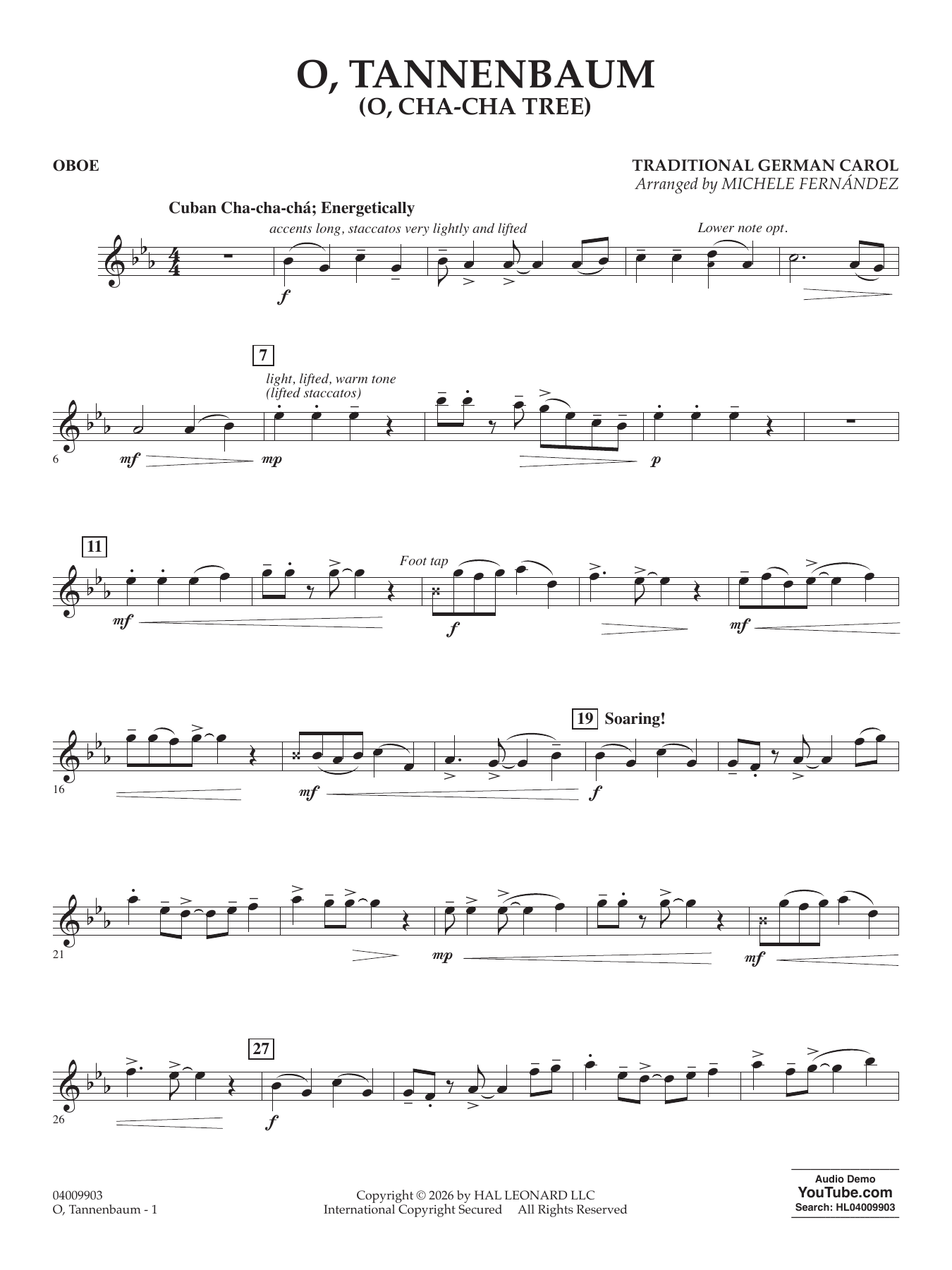 O' Tannenbaum (o' Cha-cha Tree) - Oboe