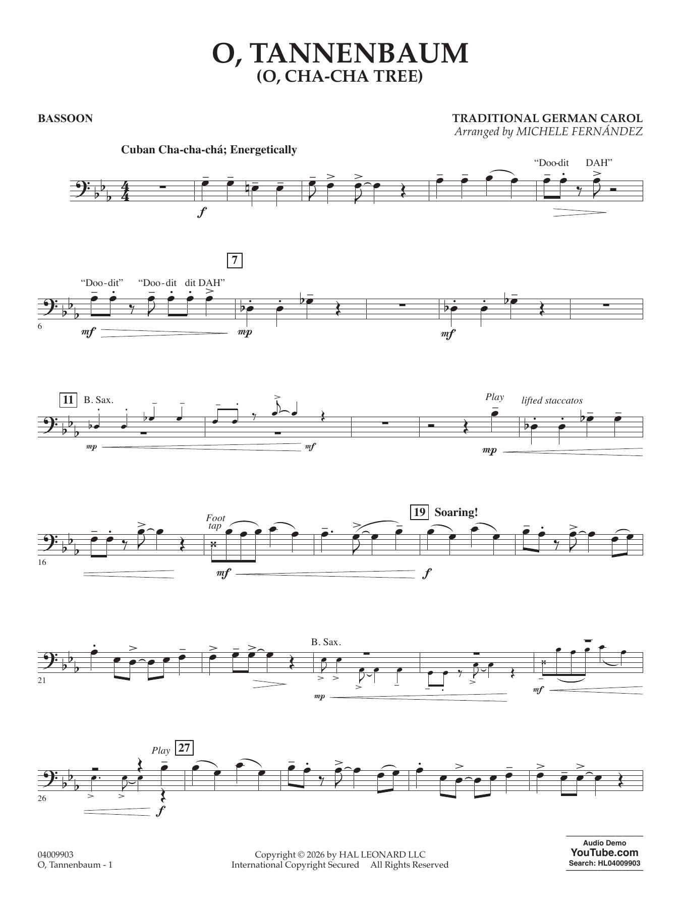 O' Tannenbaum (o' Cha-cha Tree) - Bassoon