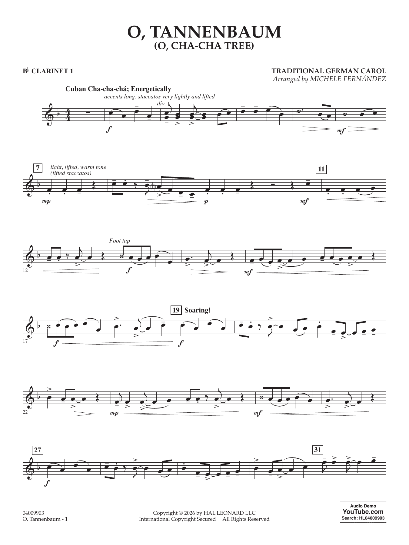 O' Tannenbaum (o' Cha-cha Tree) - Bb Clarinet 1