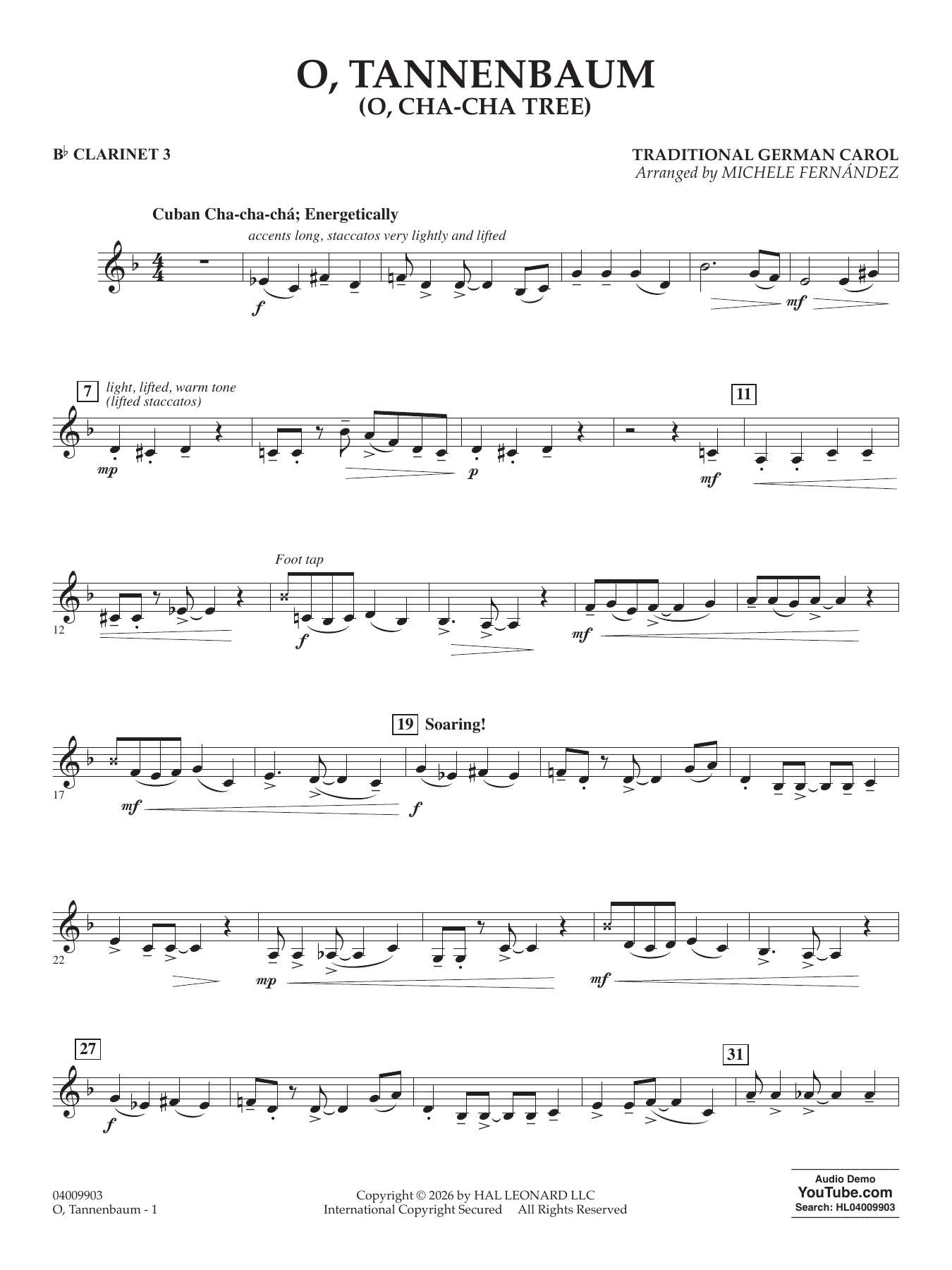 O' Tannenbaum (o' Cha-cha Tree) - Bb Clarinet 3