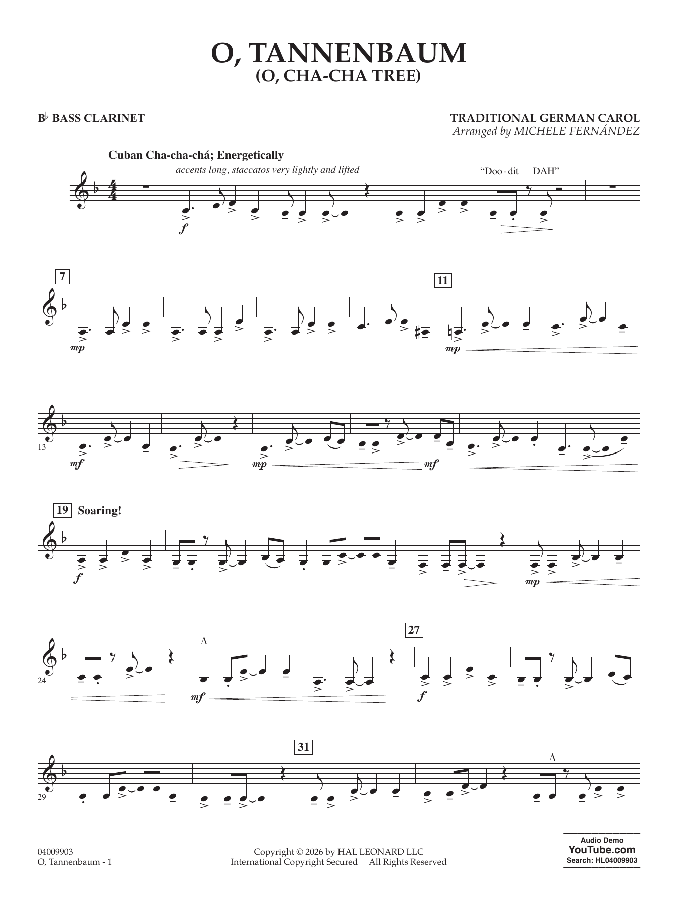 O' Tannenbaum (o' Cha-cha Tree) - Bb Bass Clarinet