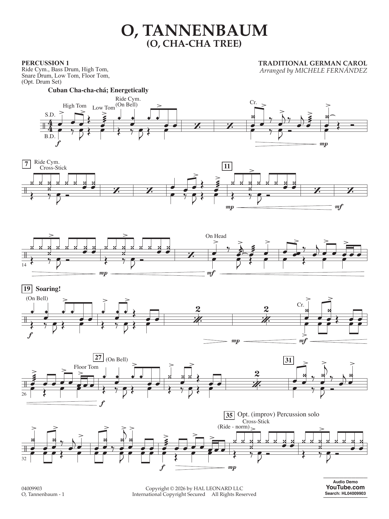 O' Tannenbaum (o' Cha-cha Tree) - Percussion 1