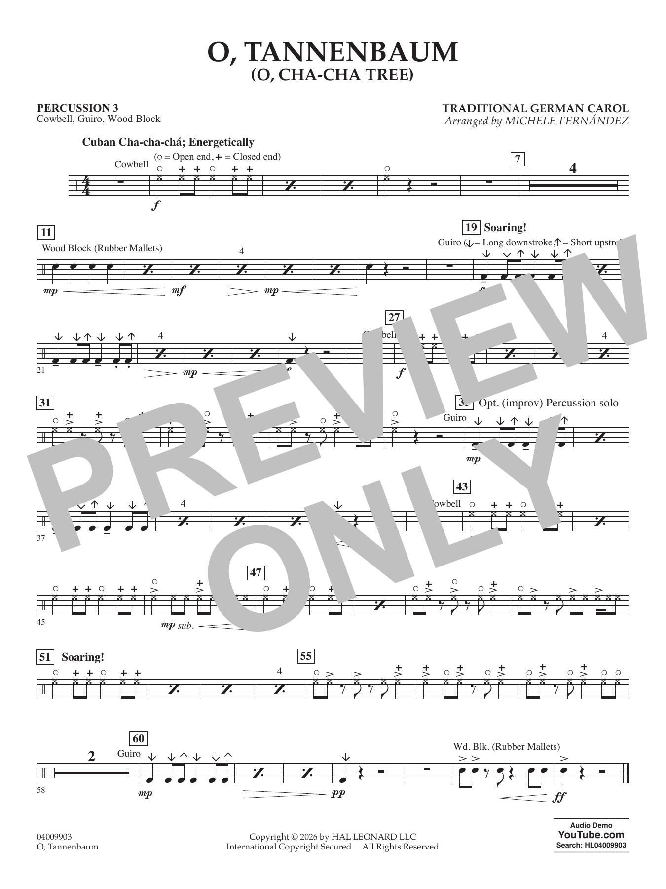 O' Tannenbaum (o' Cha-cha Tree) - Percussion 3