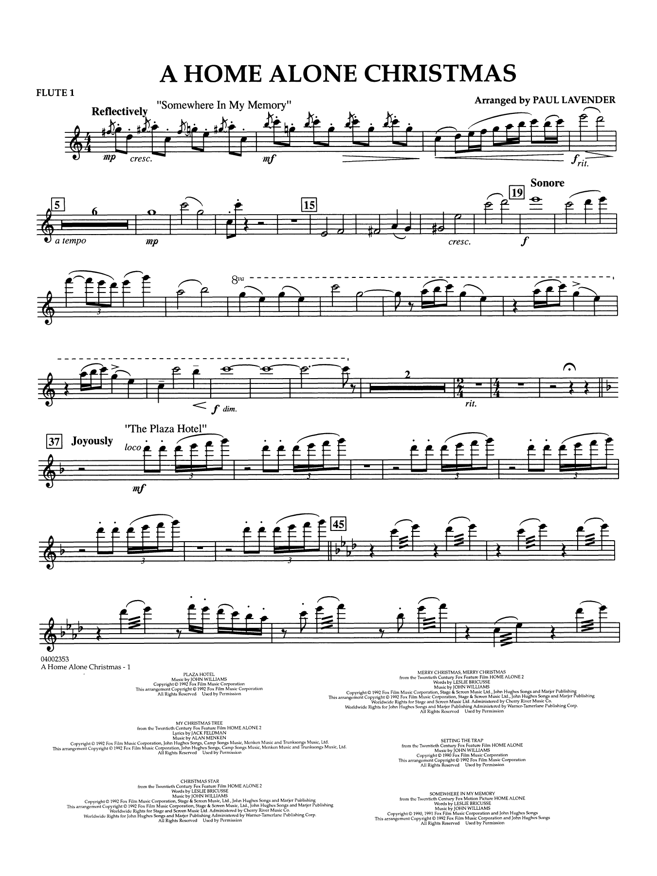 A Home Alone Christmas (arr. Paul Lavender) - Flute 1