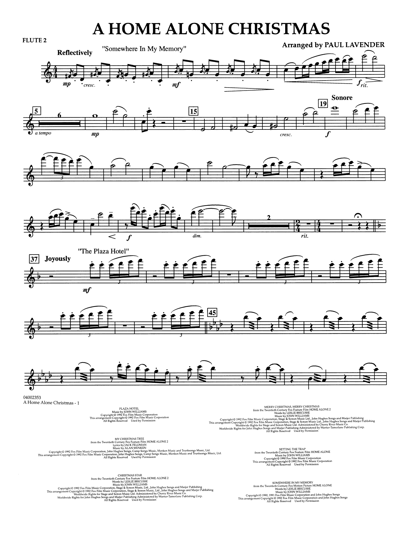 A Home Alone Christmas (arr. Paul Lavender) - Flute 2