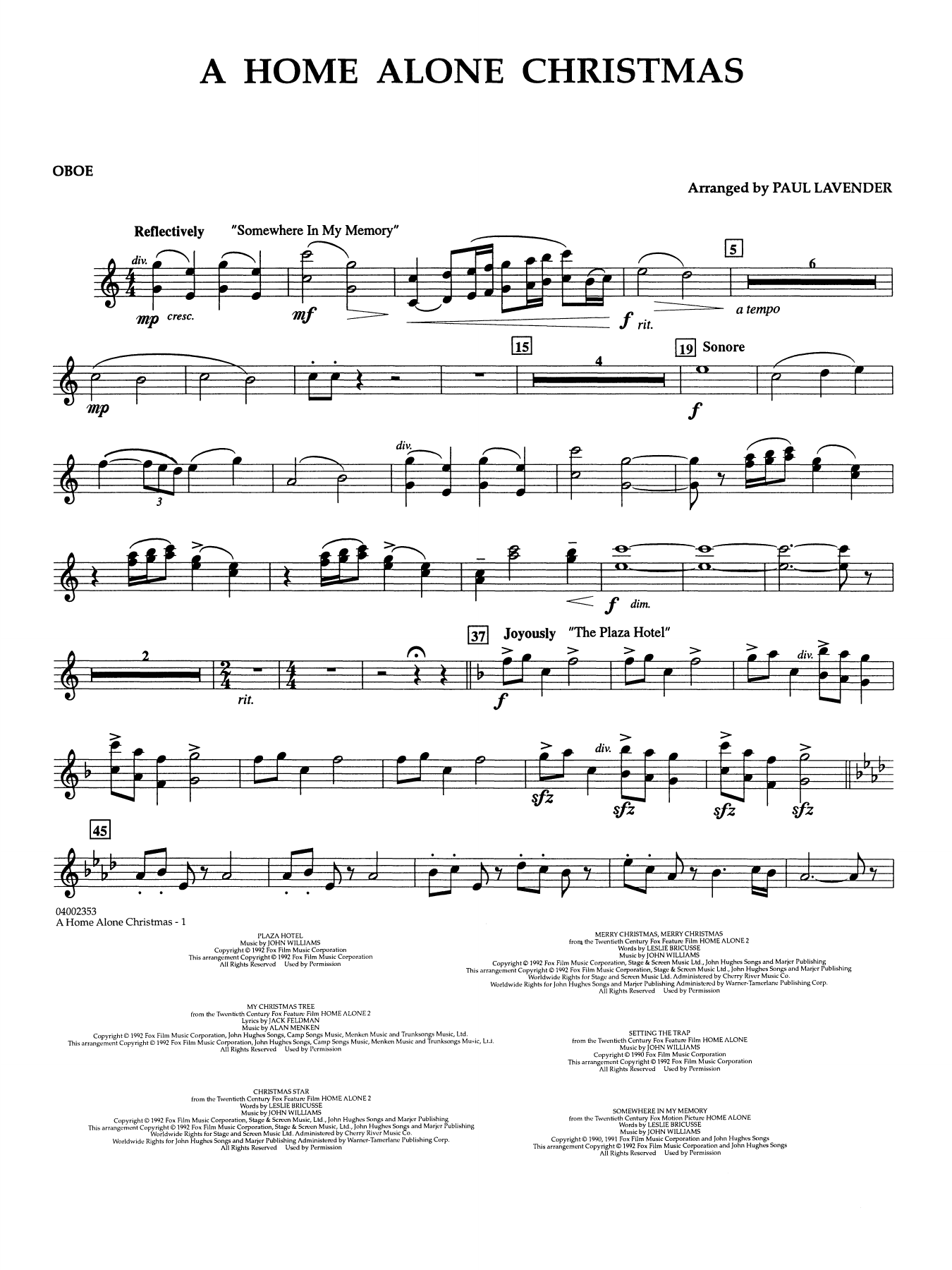 A Home Alone Christmas (arr. Paul Lavender) - Oboe