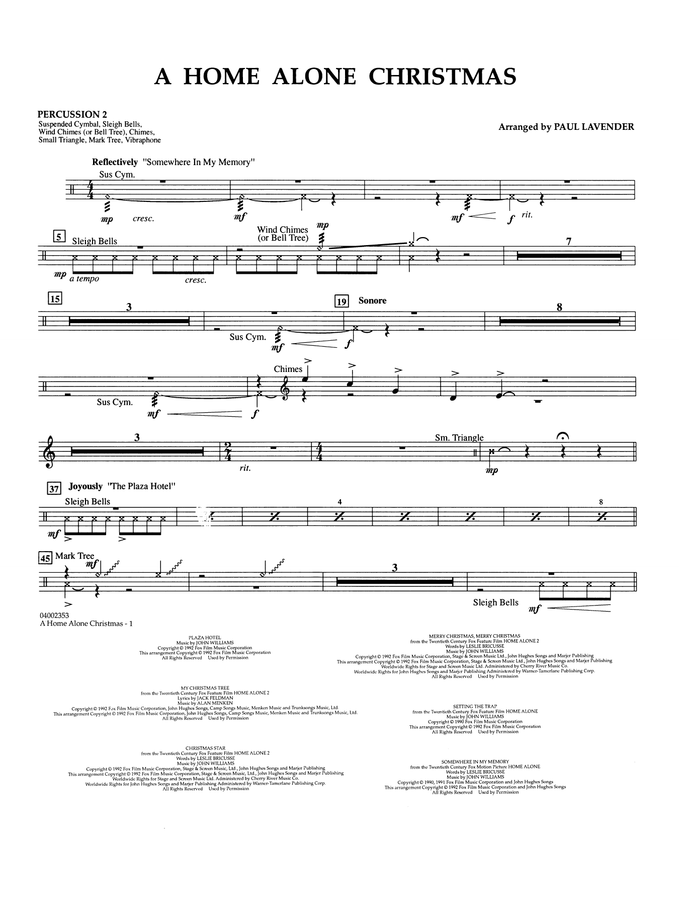 A Home Alone Christmas (arr. Paul Lavender) - Percussion 2