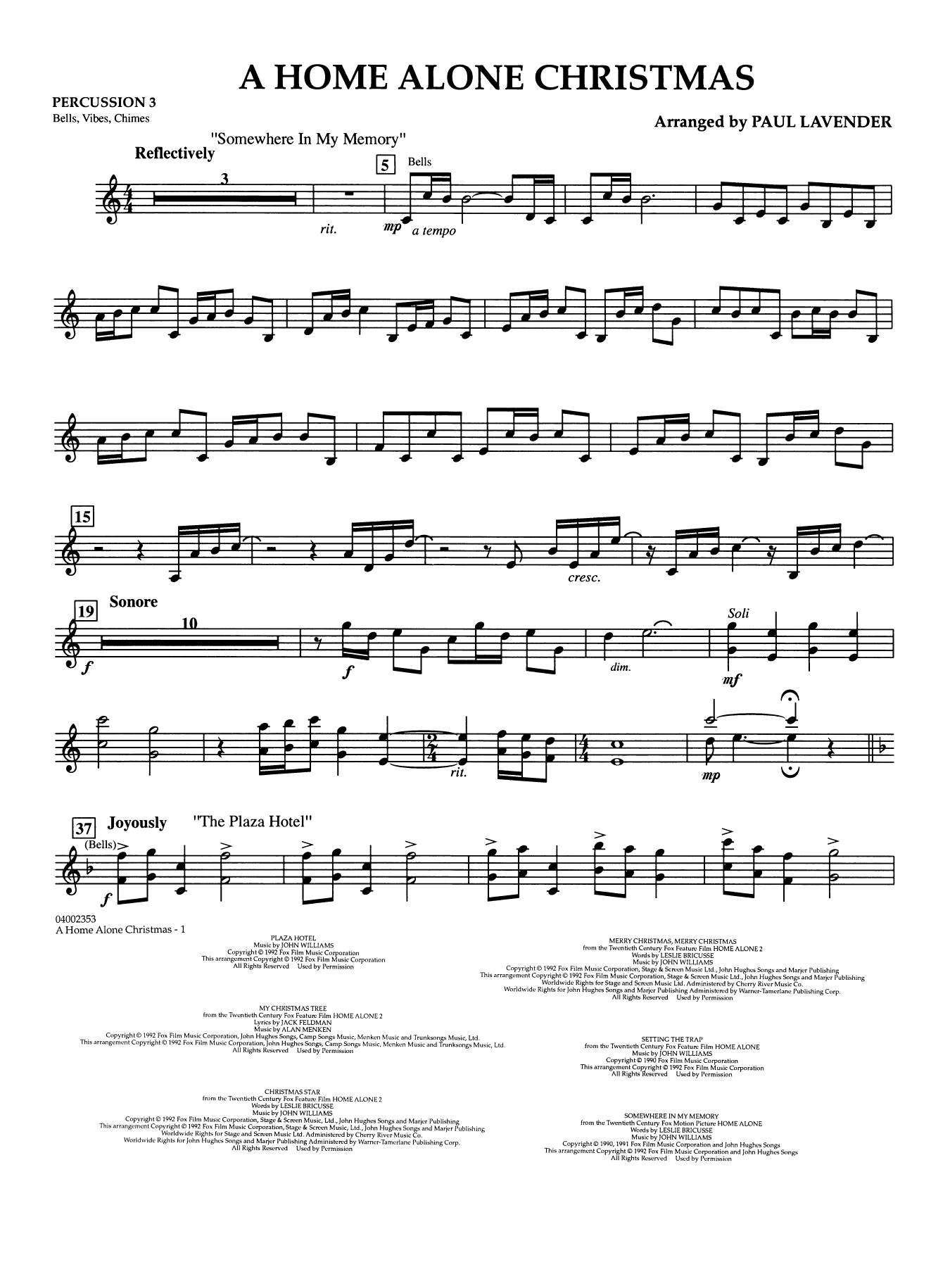 A Home Alone Christmas (arr. Paul Lavender) - Percussion 3