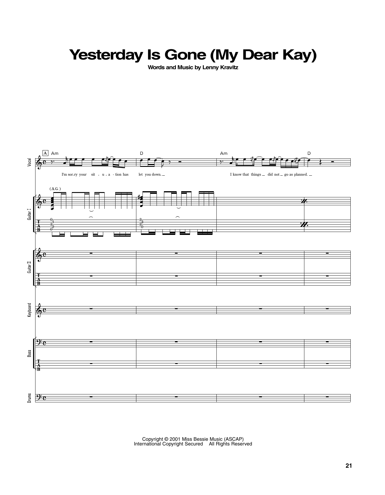 Yesterday Is Gone (My Dear Kay)