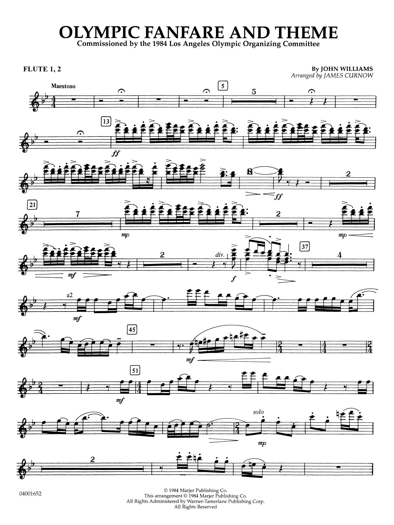 Olympic Fanfare and Theme (arr. James Curnow) - Flute 1,2