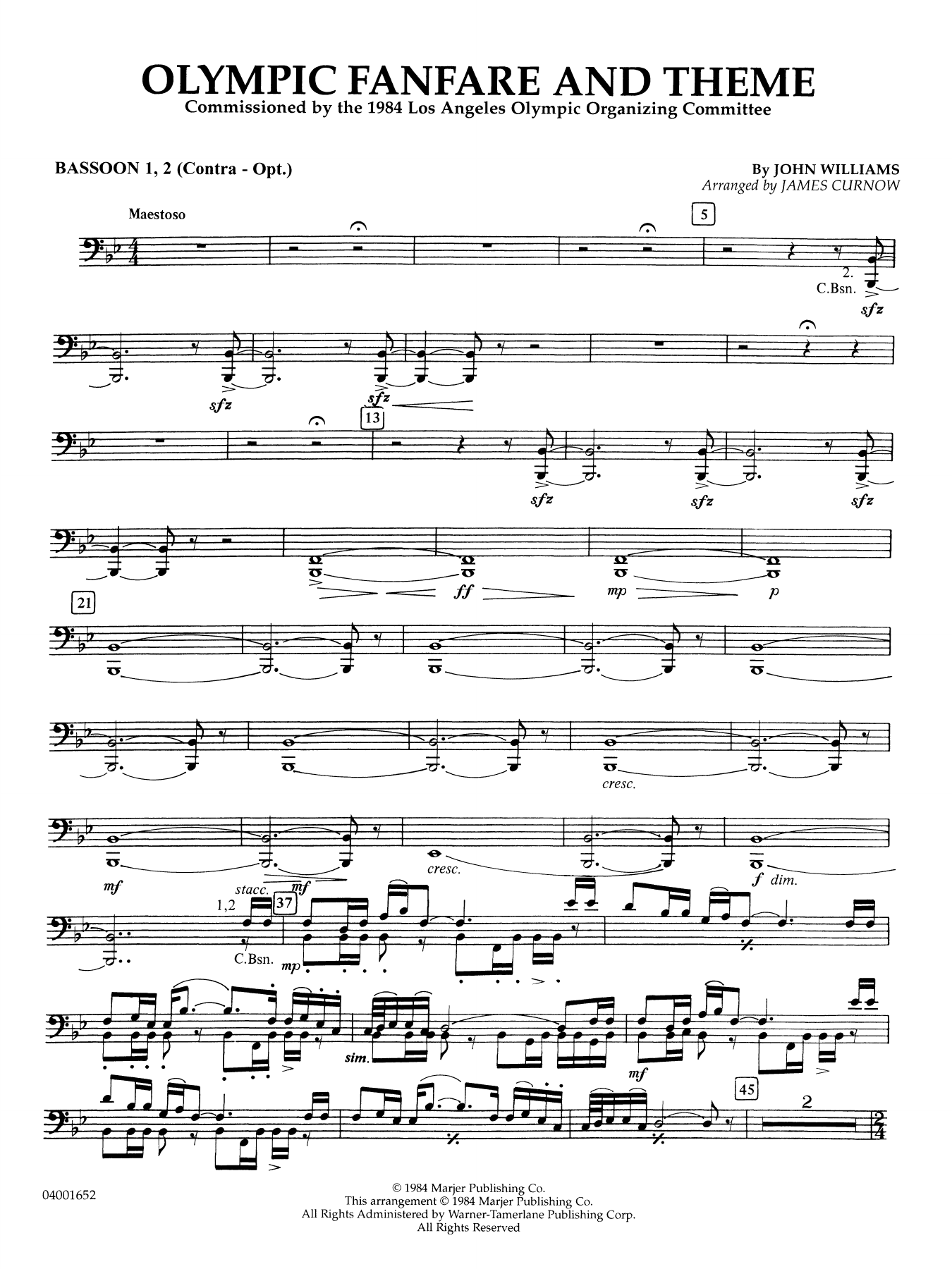 Olympic Fanfare and Theme (arr. James Curnow) - Bassoon 1,2 (Contra opt.)