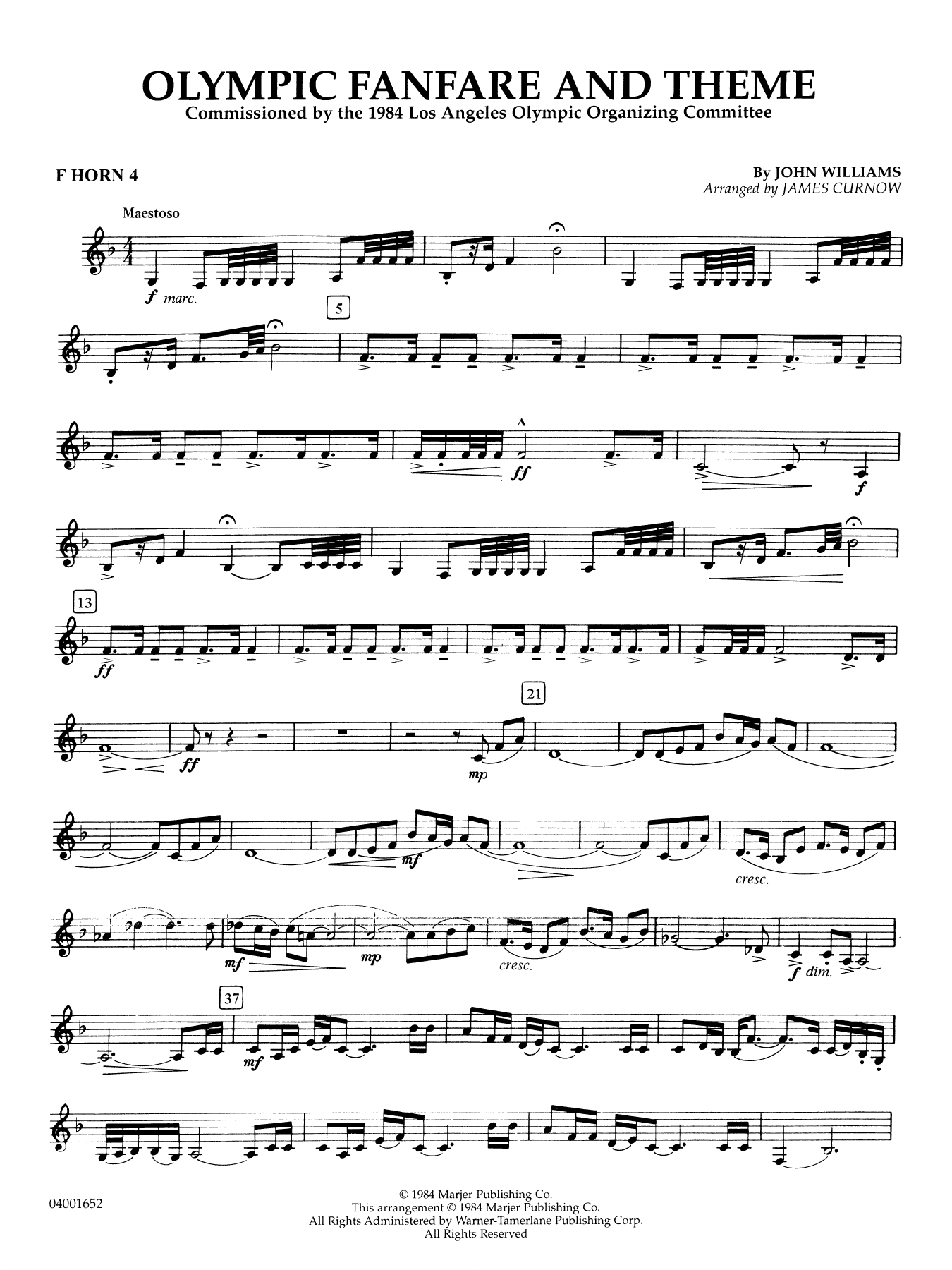 Olympic Fanfare and Theme (arr. James Curnow) - F Horn 4