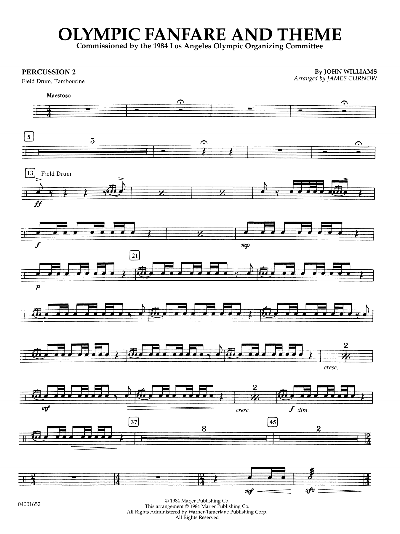 Olympic Fanfare and Theme (arr. James Curnow) - Percussion 2